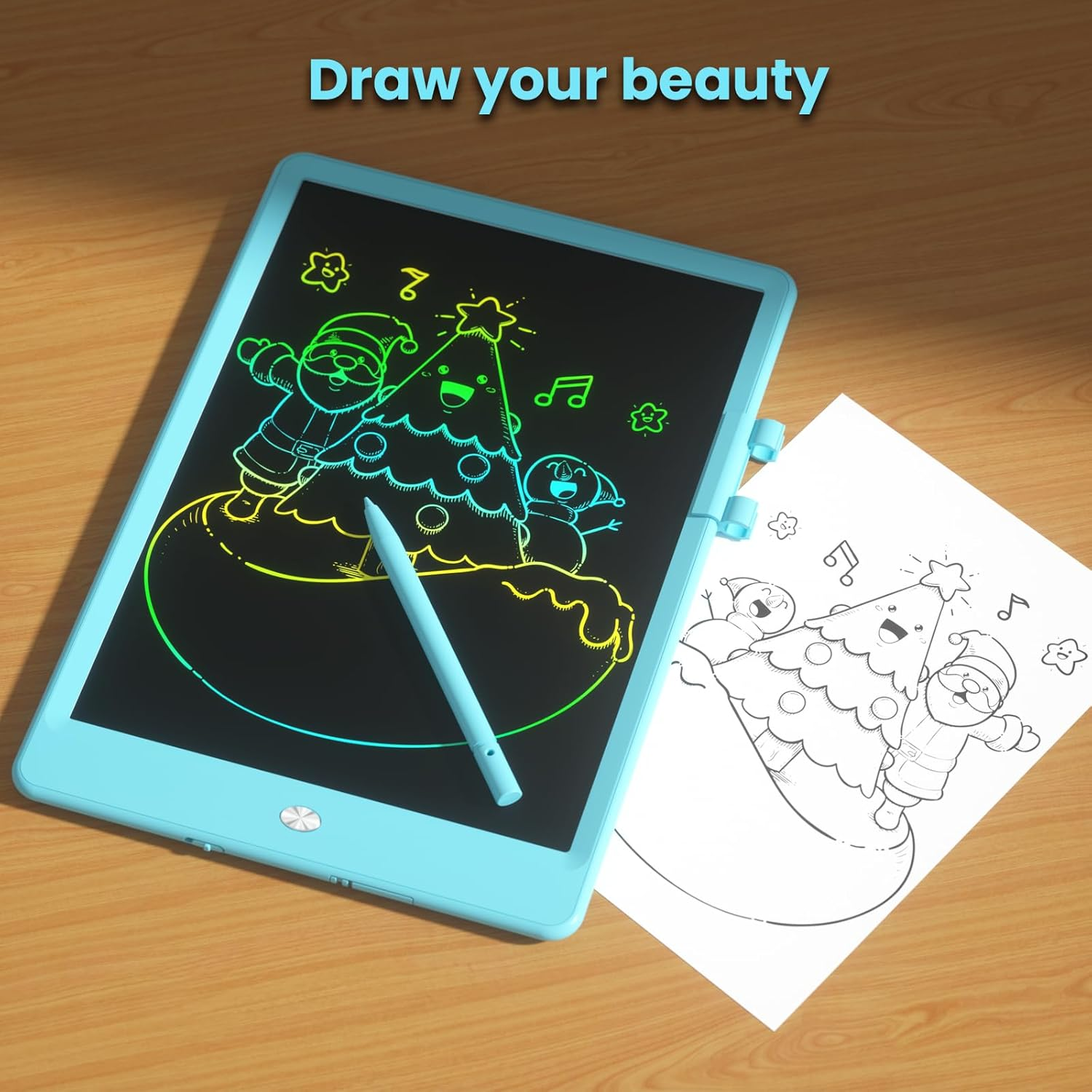 Writing Tablet for Kids (Age 3-8), 10-Inch LCD Colorful Doodle Boards, Perfect for Christmas & Birthday Gifts, Learning Toys & Travel Essentials for Boys and Girls (Blue&Pink) image number 5