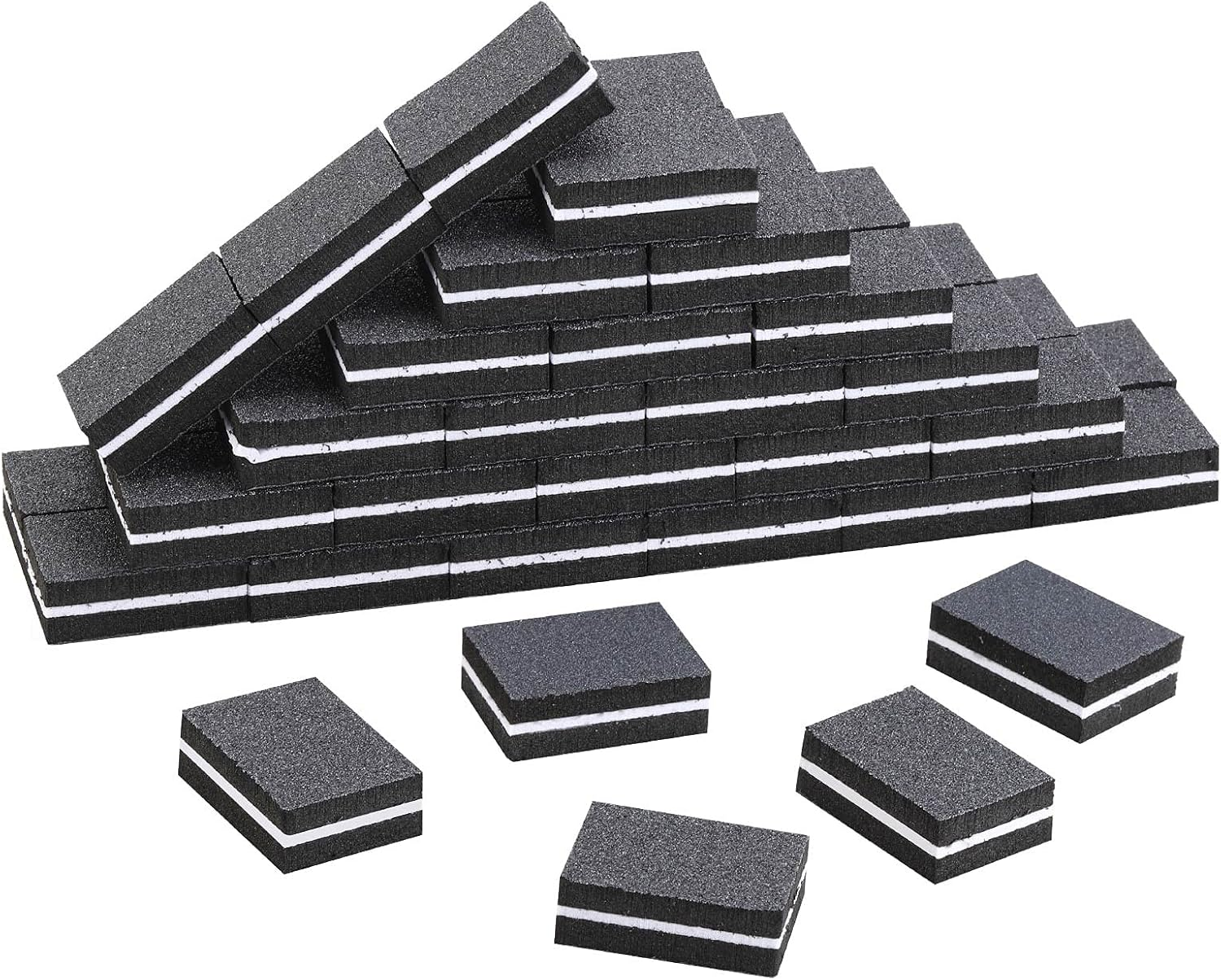 50 Pcs Mini Buffers for Nails 180/100 Grit Buffer for Acrylic Nails for Nail Care(Black) image number 5