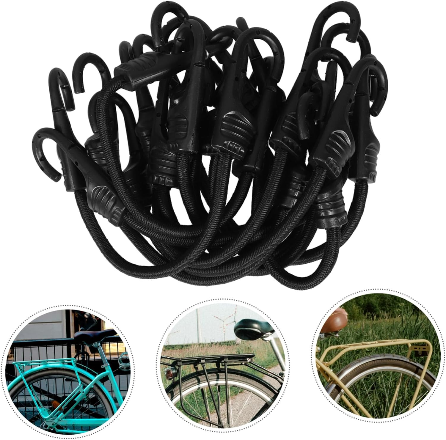 LIGIGWASH 12Pcs Elastic Luggage Straps Tie down Straps Hooks for Car Trunk Bike Rear Rack Outdoor Camping