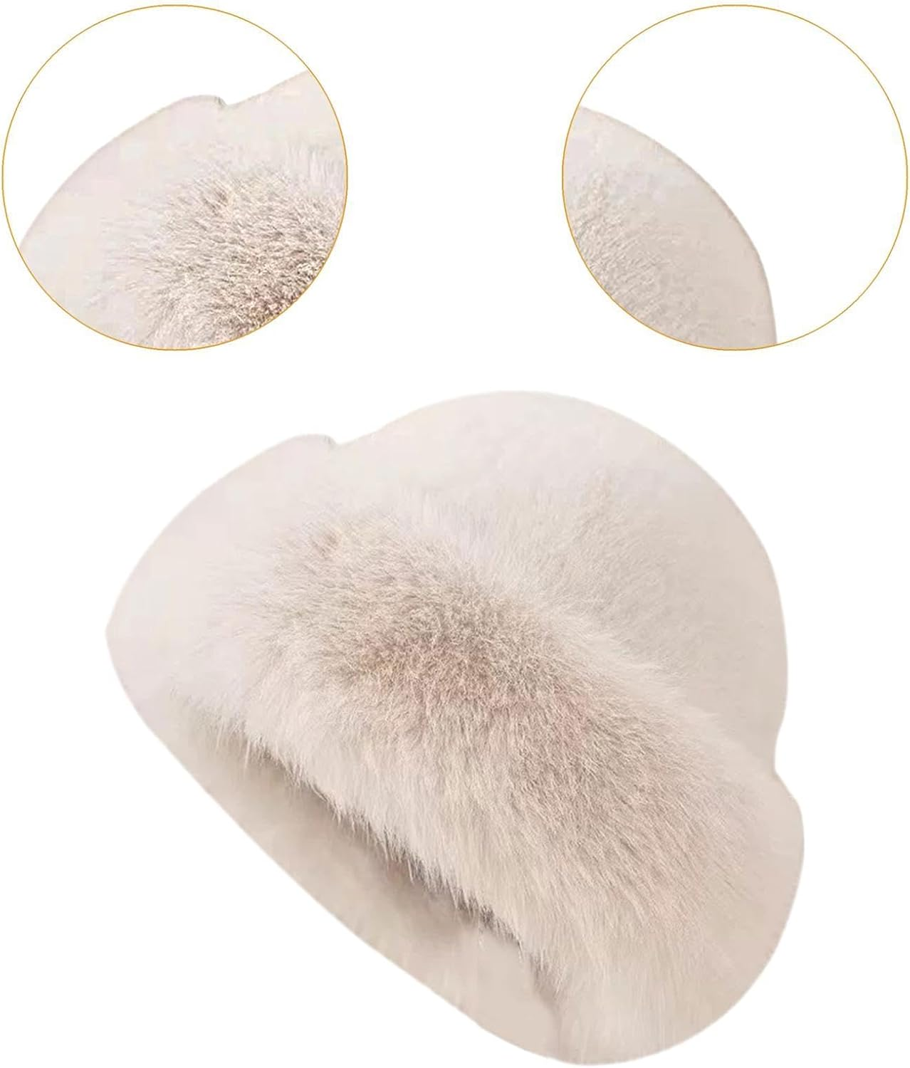 Kowaku Winter Faux Fur Hat Women Trendy Cossack Russian Hat for Camping Outdoor - Bean Paste Color image number 2