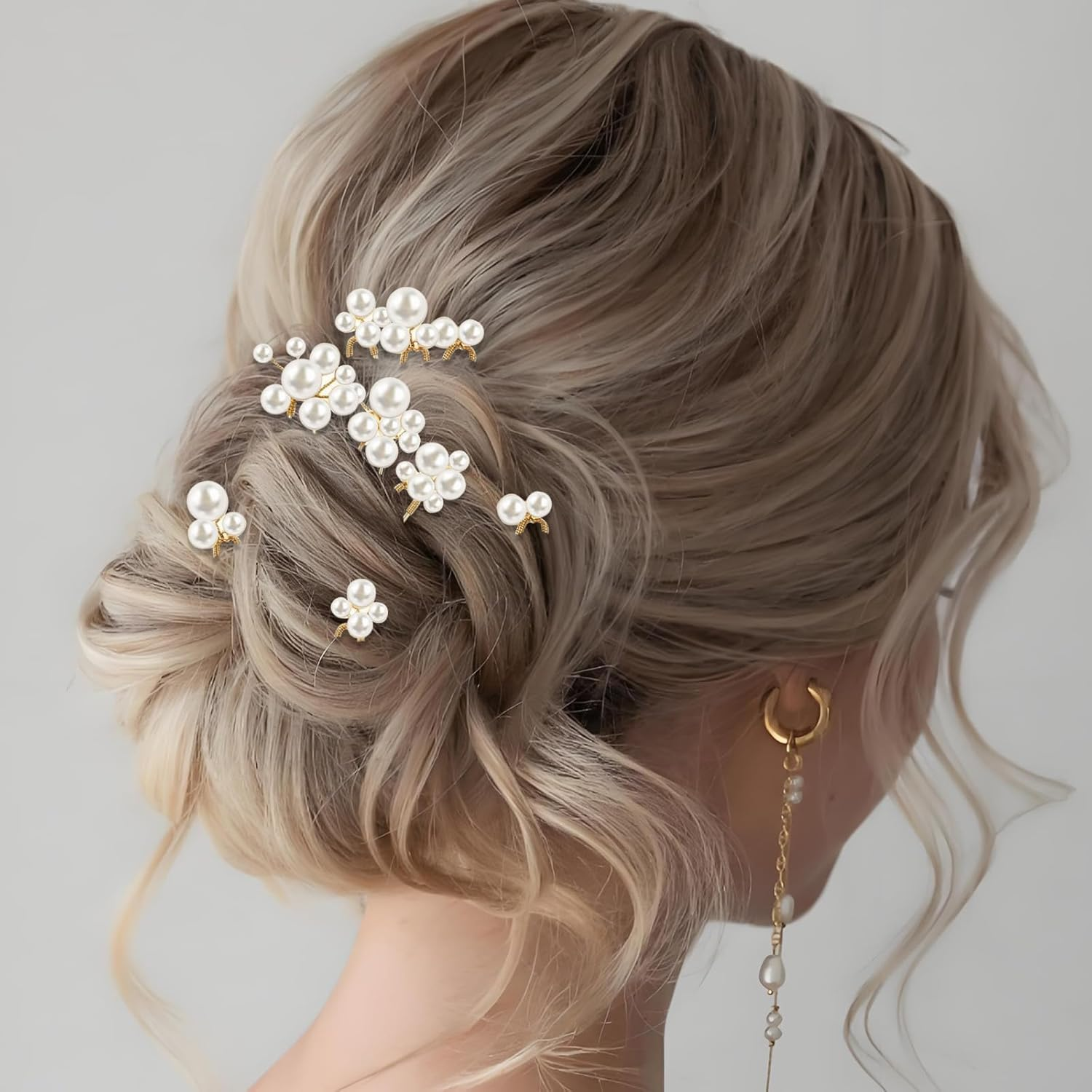 9 Pieces Pearl Wedding Hair Pin Exquisite Wedding Accessories Gorgeous Pearl Hairpin Decorations for Women Bridal Hairpin Decor Suitable for Brides Bridesmaids and Hosts