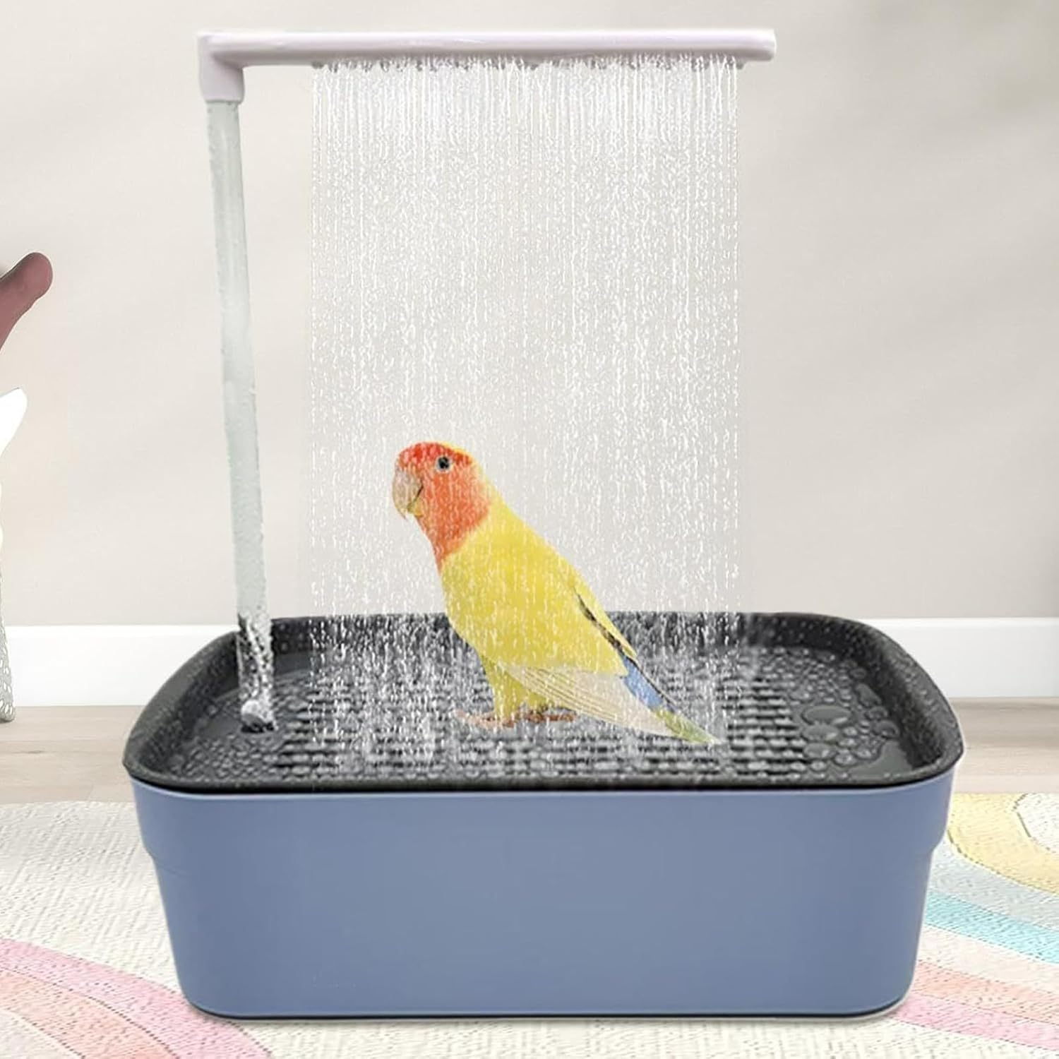Bird Bath Fountain &ndash; Pet Splash Toy, Auto Water Pool | Quiet Indoor Fountain Pets Basin, Removable Dish Parrots Accessory for Birds Small Pets Animals Families Lovers Parrots Finches Canaries image number 6