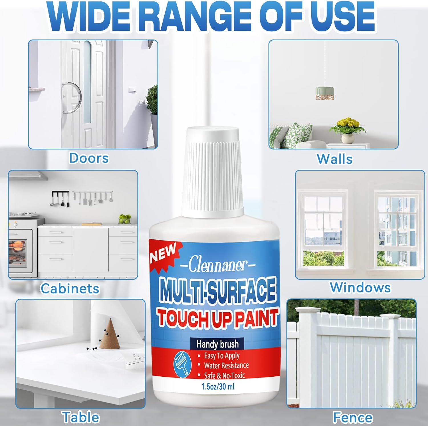 White Touch up Paint, 2Pack Semi Gloss White Wall Paints, Appliance Kitchen Cabinet Bathtub Paints for Wall, Multi Surface Touch up Paint Pen, for Enamel Porcelain Door Furniture Chips Scratches image number 5