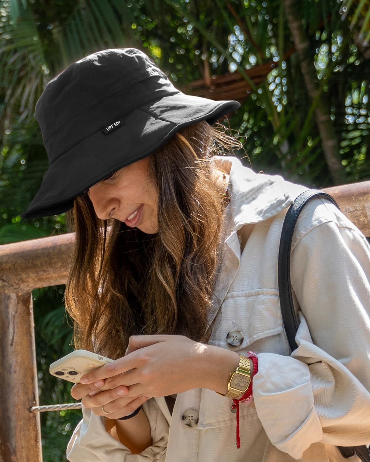 Creekstone Bucket Hat Waterproof Rain Hat for Women Men Sun Hats UPF50+ Packable Summer Hat Hiking Travel Floppy Sun Hat image number 4