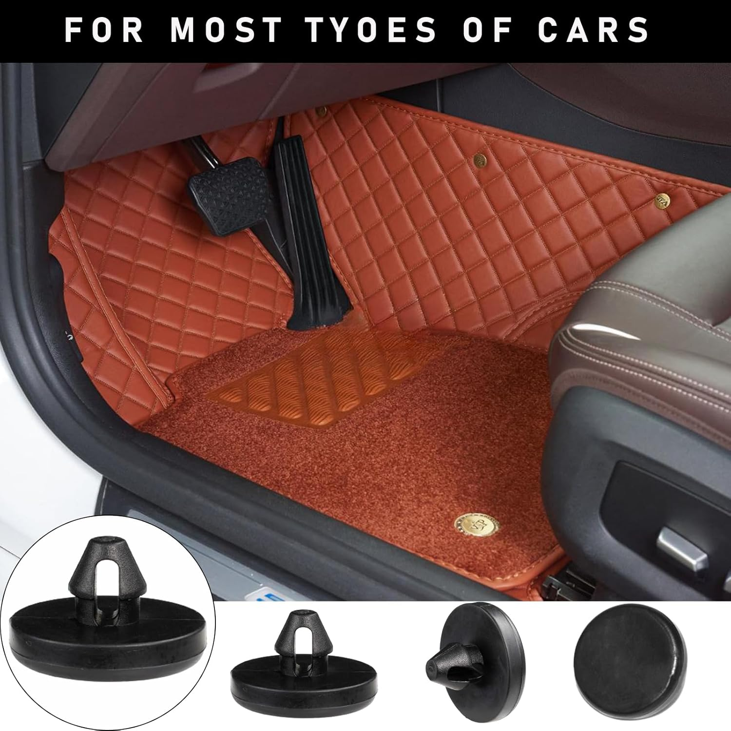 Kewucn 4 PCS Brake Pedal Stop Pad, Rubber Automotive Brake Light Switch Stopper, Vehicle Clutch Pedal Stopper Compatible with 90541-06036 image number 4