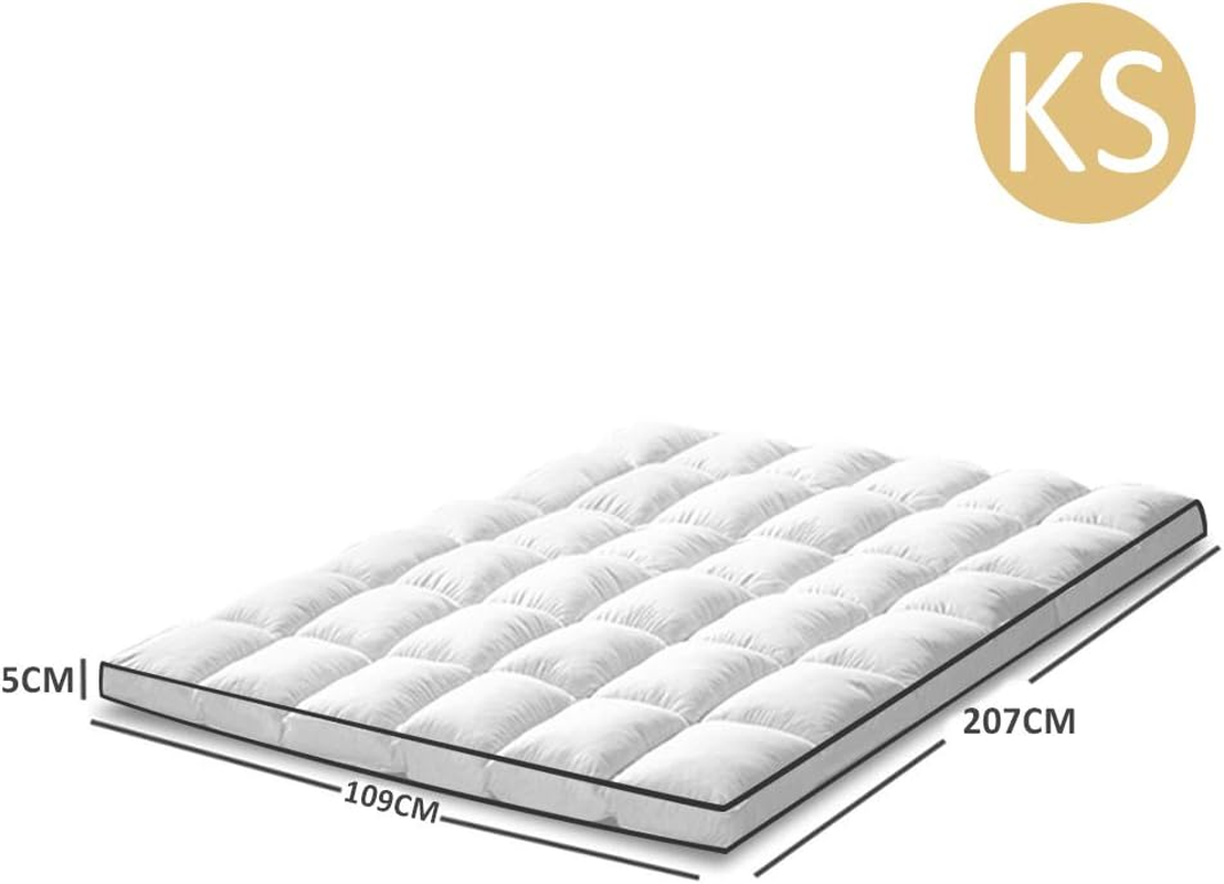 Dreamz Mattress Topper Bedding Pillowtop Bed Mat Pad Protector Cover Medium Soft Comfort Breathable Underlay Hypoallergenic Machine Washable (King Single Size)
