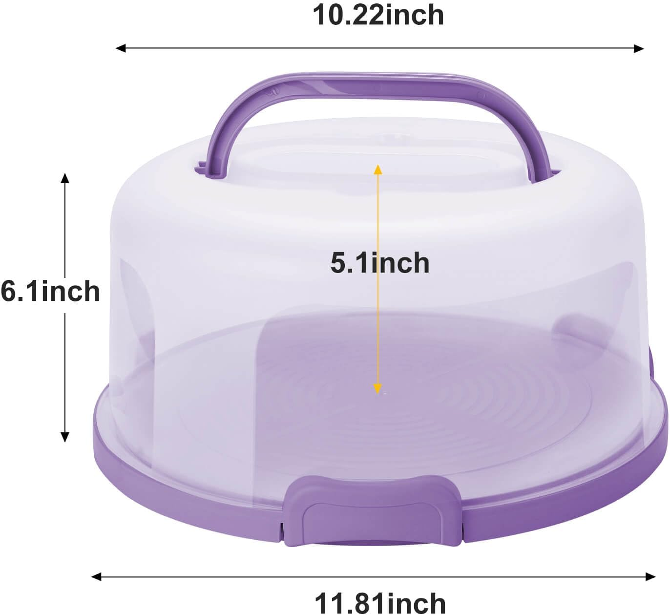 NVAZIOP 10Inch Cake Stand Carrier with Lid and Handle Storage Container Keeper Plastic Tall Transport Travel Cake Saver Holder with Cover Pie Bundt Round - Red image number 3