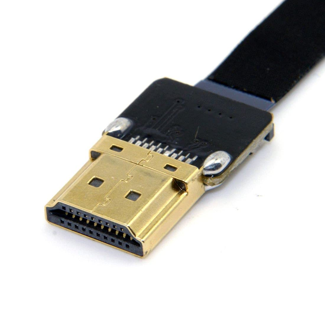 CY 20Cm 90 Degree up Angled FPV Micro HDMI Male to HDMI Male FPC Flat Cable for GOPRO Multicopter Aerial Photography - Black Straight image number 4