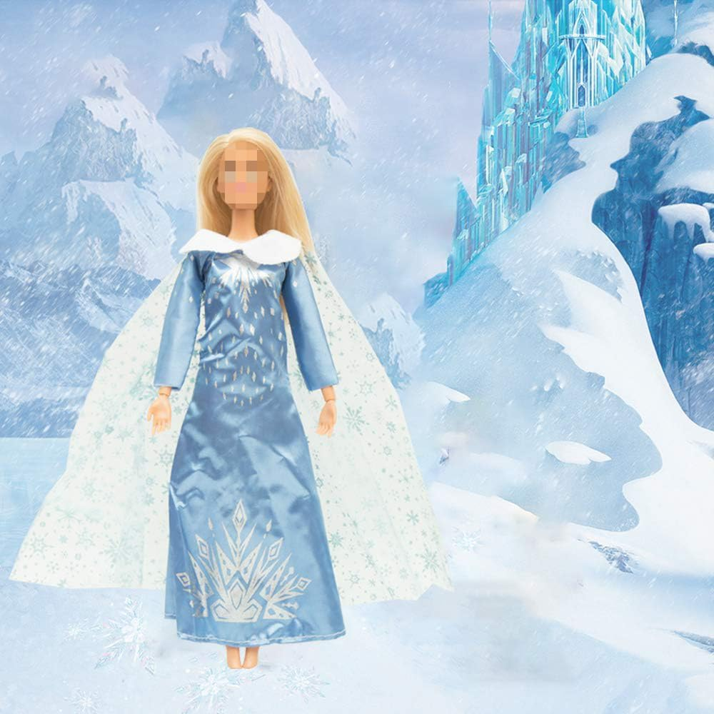 ONEST 30 Pieces Princess Clothes and Accessories for 11.5 Inch Girl Doll Include 10 Pieces Princess Dresses, 10 Pairs Shoes and 10 Pieces Necklaces - Litter Girls Gift image number 4