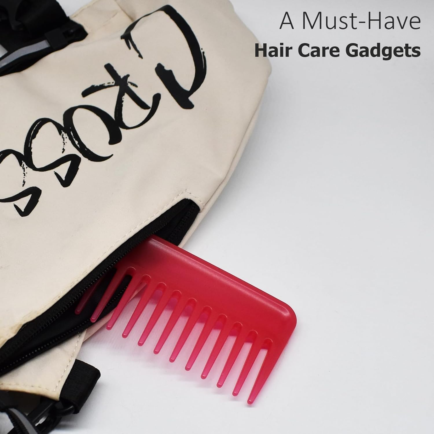 Professional Hair Comb, Streaker Texture Pocket Size Detangling Combs for All Hair Types, Women, Men, Kids, Home, Office, Car, Travel, Handbag, Gym Bag (Red, 1) image number 2