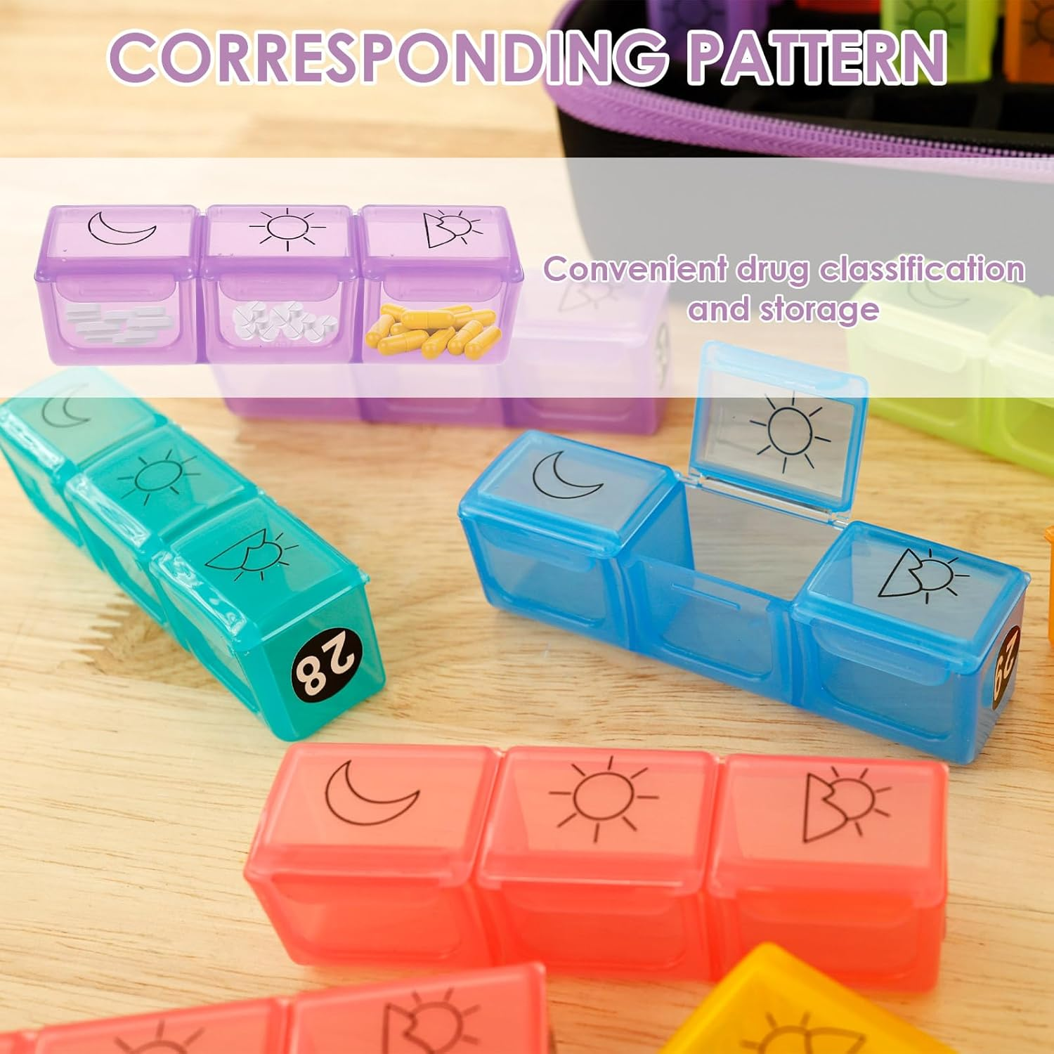 Monthly Pill Organizer, 3 Times a Day with Portable Case Monthly Pill Box, Medication Organizer 31 Days Dispenser for Pills,Fish Oils, Vitamin,Supplement image number 4