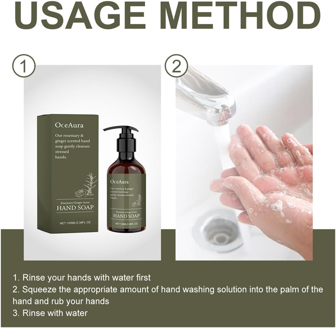 AIMALL 2PCS Rosemary Ginger Foaming Hand Wash &ndash; 100Ml Hydrating Antibacterial Hand Soap with Glycerin for Daily Hand Hygiene, Easy Rinse Formula for Adults and Kids image number 1