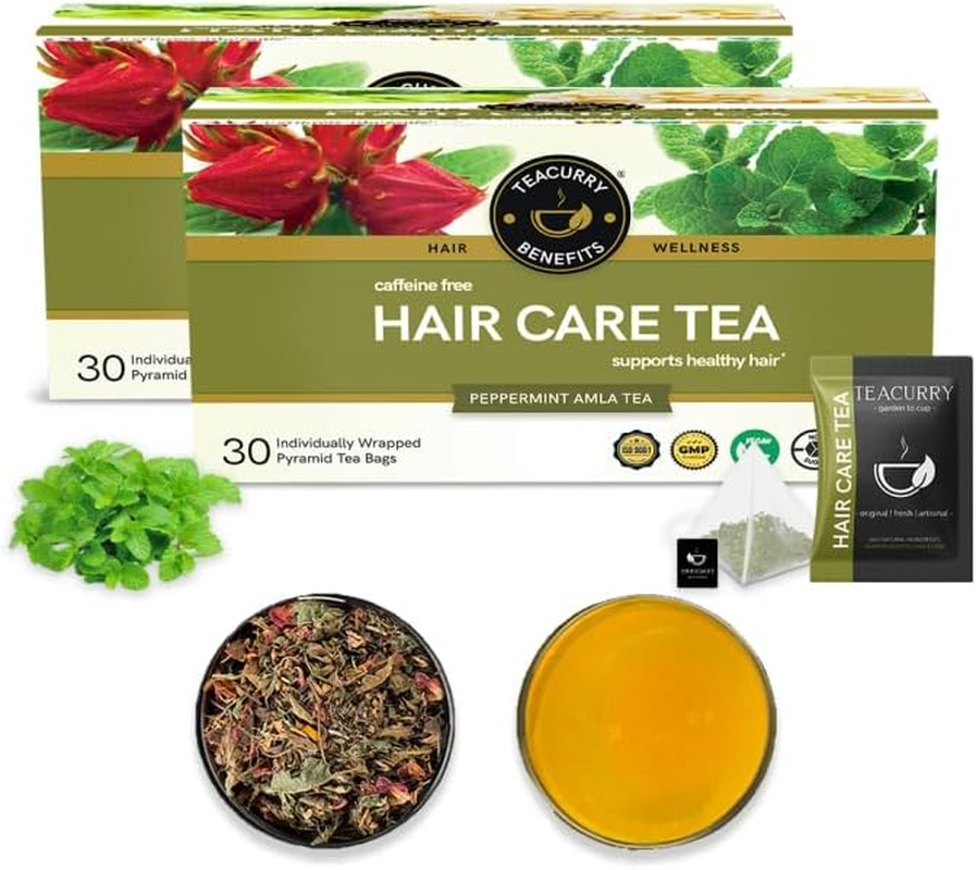 TEACURRY Healthy Hair Tea - 60 Tea Bags | 60 Day Healthy Hair Tea for Hair Growth, Shine, Repair and Strength | 100% Natural Black Tea for Hair Loss image number 5