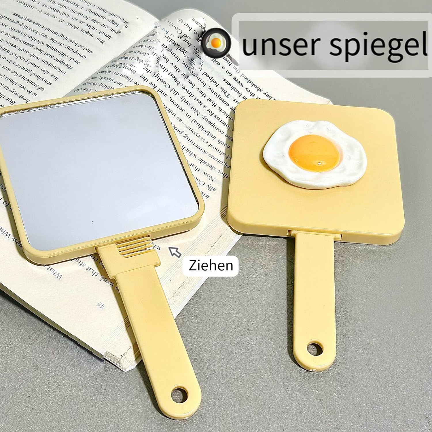 Pack of 2 Hand Mirrors with Handle & Comb, 2-In-1 Comb Mirror, Portable Makeup Mirror, Multifunctional Cute Bear Ear Mirror, Small Cosmetic Mirror, Travel Compact Mirror (Colour Mix-1) image number 6