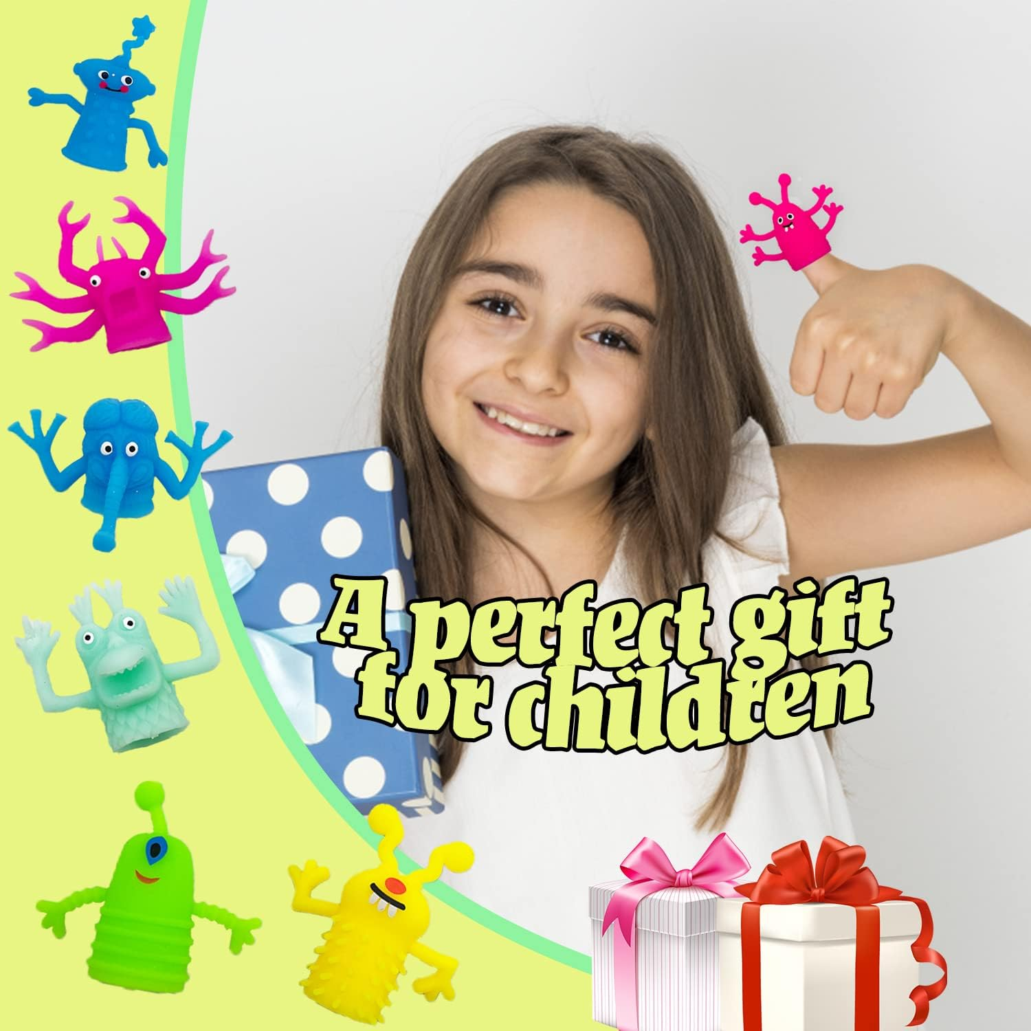 20 Finger Puppets Toys,Funny Monster Stretchy Finger Puppets,Soft Rubber Finger Doll Toys for Children'S Party Favors (Random Colors and Styles) image number 3