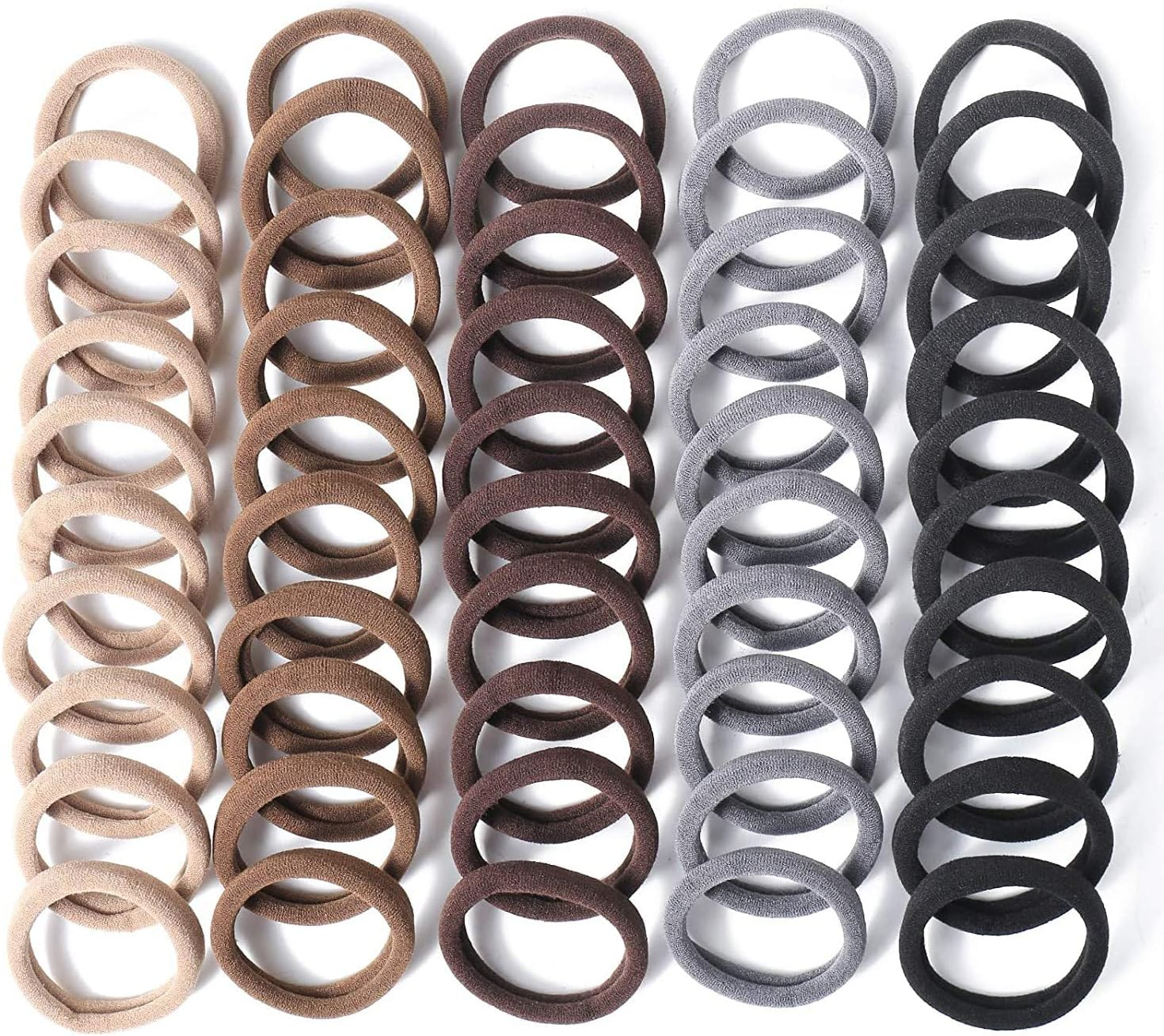 120 Pcs Hair Ties for Women and Men, Hair Ties, Hair Elastics for Women, Hair Bands (Coffee Color) image number 2