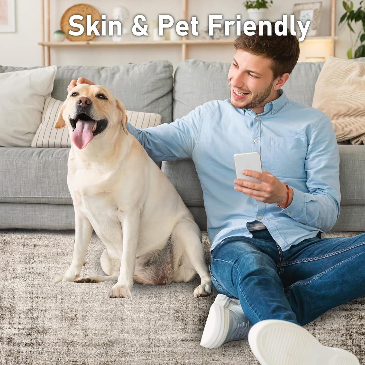 Tinyboy-Hbq Area Rugs Living Room Abstract Non-Slip Rug Modern Washable Carpet Soft Non Shedding Floor Mat Rugs for Bedroom Dining Room Decor (Abstract Beige Grey/Light Brown, 80&times;120 Cm) image number 1