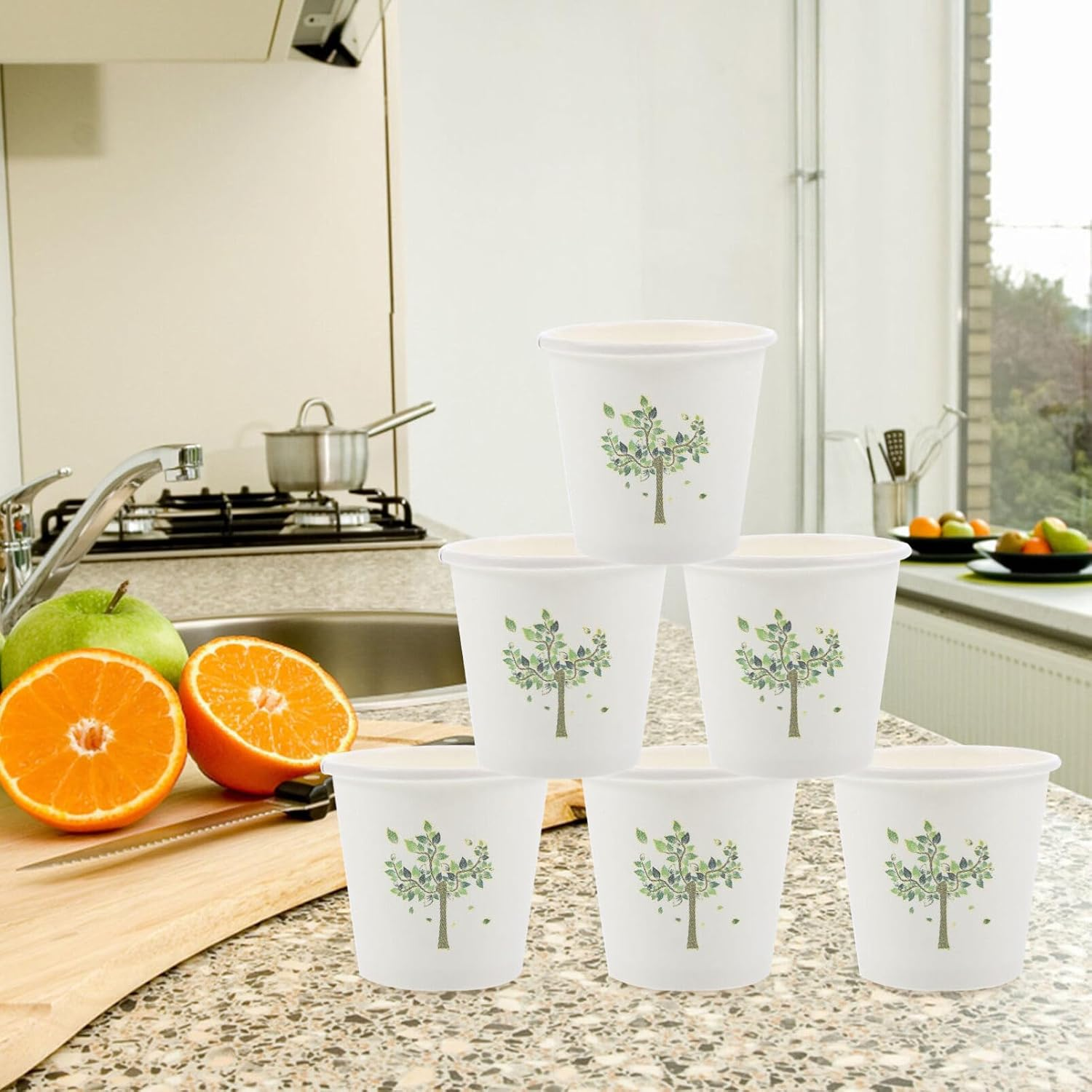 Healvian 500Pcs Paper Cups Beverage Drinking Cups 60Ml Hot and Cold Drink Cups One Time Use Coffee Cups for Wedding Birthday Party Picnic Travel and Events Supplies image number 5