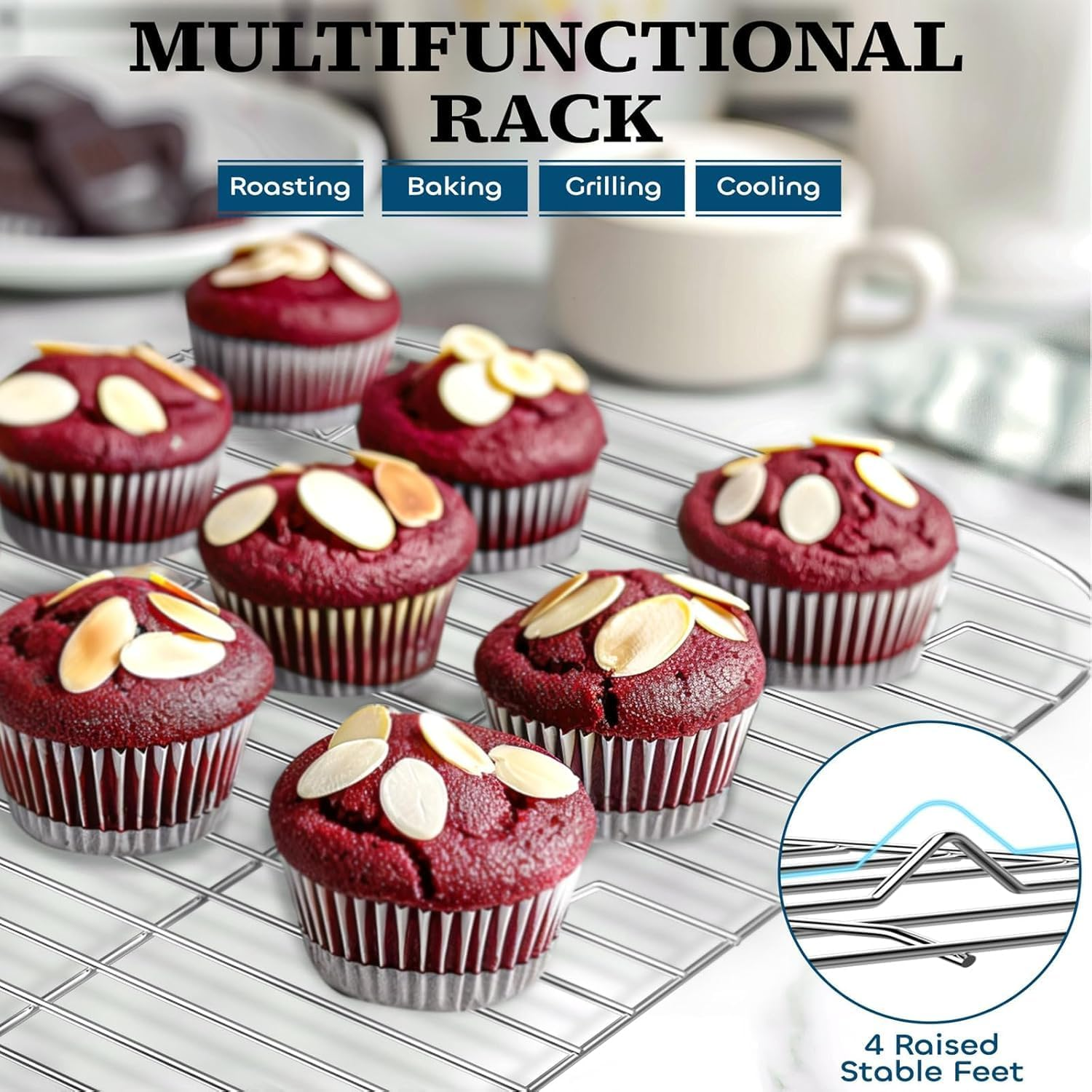 Stainless Steel Roasting Pan, Roaster Pan with Baking Rack, Stainless Steel Cookware, Lasagna Pan with Handles for Kitchen,Large Grill Pan, Deep Baking Pans,Oven and Dishwasher Safe Non-Stick image number 5