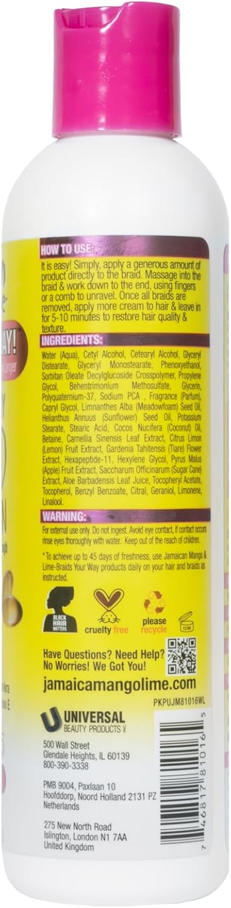 Jamaican Mango and Lime Braids Your Way Quick and Easy Braid Takedown Cream 237 Ml image number 3