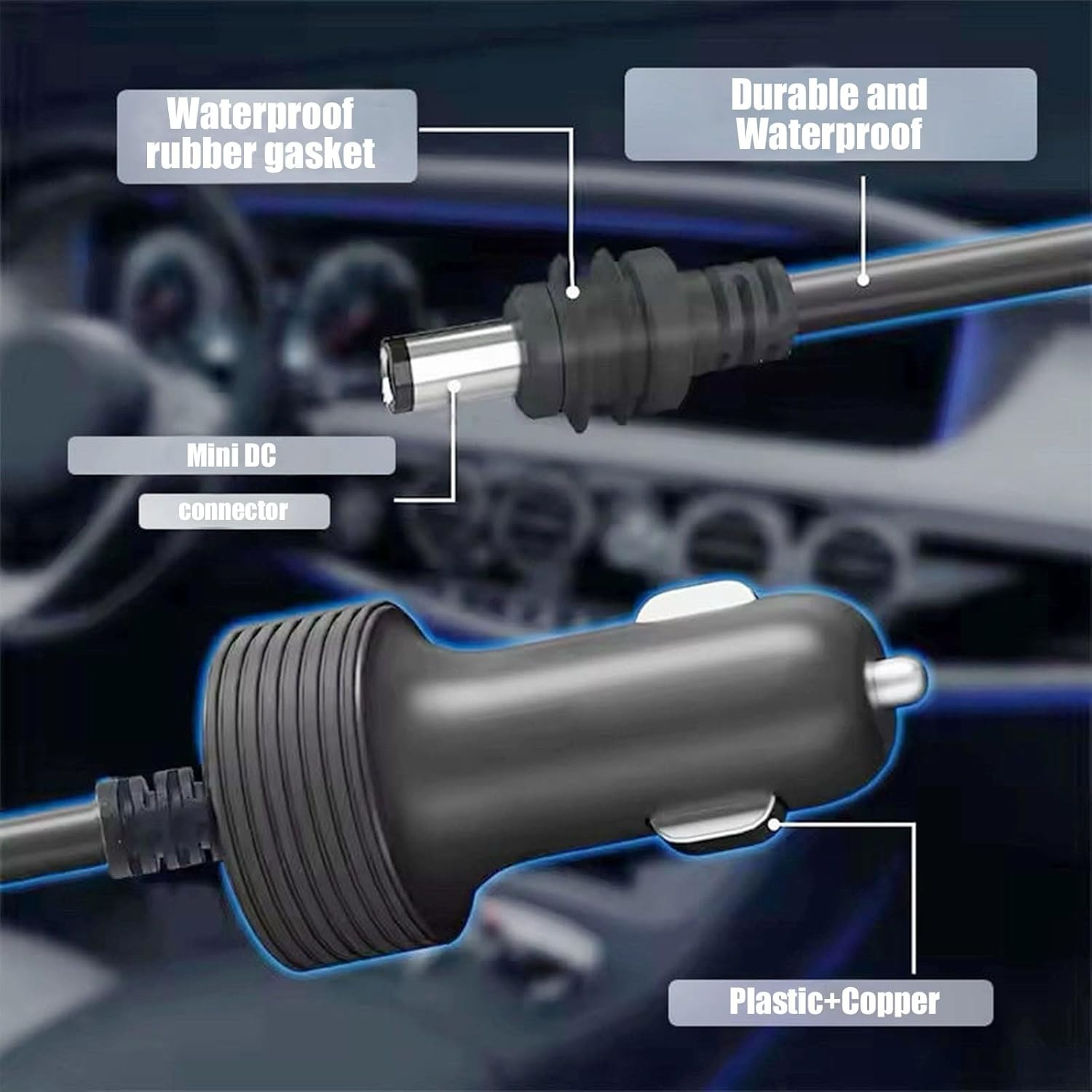 RIBHNXHI Starlink Mini Power Cable Direct to Cigarette Adapter 12V Adapter for Starlink Mini Cable 3M 12V-48V Car Power DC Male to Cigarette Lighter image number 5