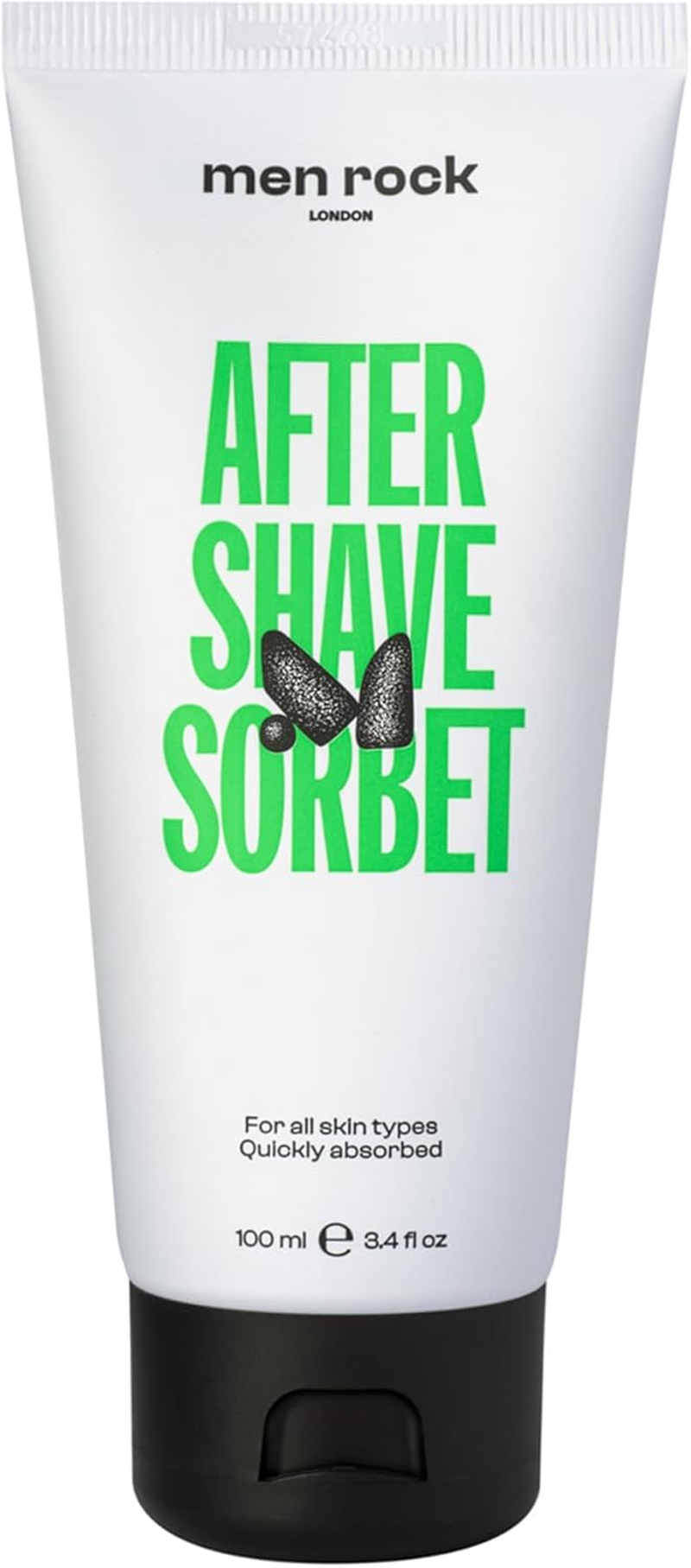 Men Rock after Shave Sorbet, Mens Aftershave Balm, Light Sorbet-Like Fast-Absorbing, Hydrating anti Redness Balm Relieves Sensitivity after Shaving, Fresh Scent 100Ml image number 2