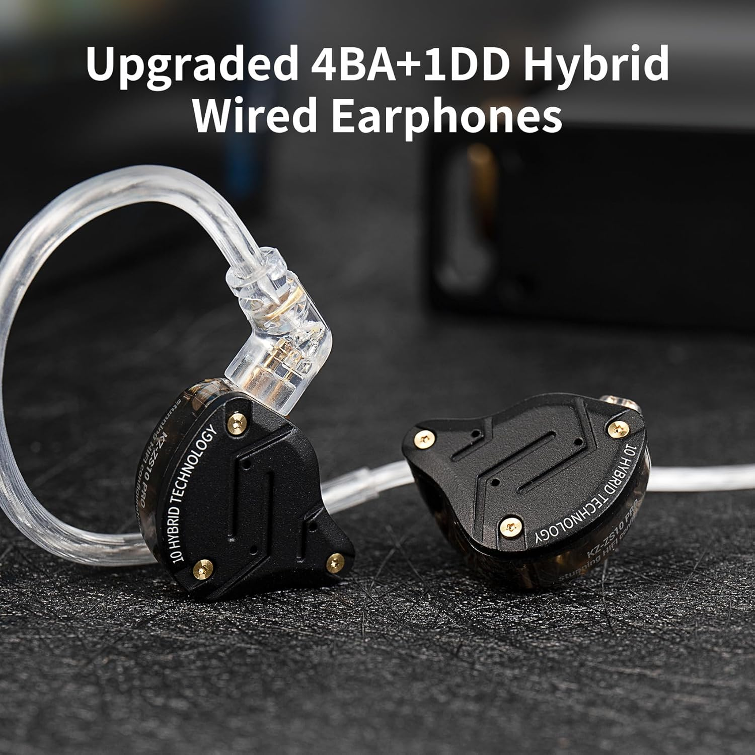 KZ ZS10 Pro 5 Driver 4BA 1DD Earbuds Headphone, KZ in Ear Monitor IEM Hifi Wired Earphones with Detachable 0.75Mm 2 Pin Cable, IEM Earphones for Singer Musician Drummer (Glare Blue, No Mic) image number 6