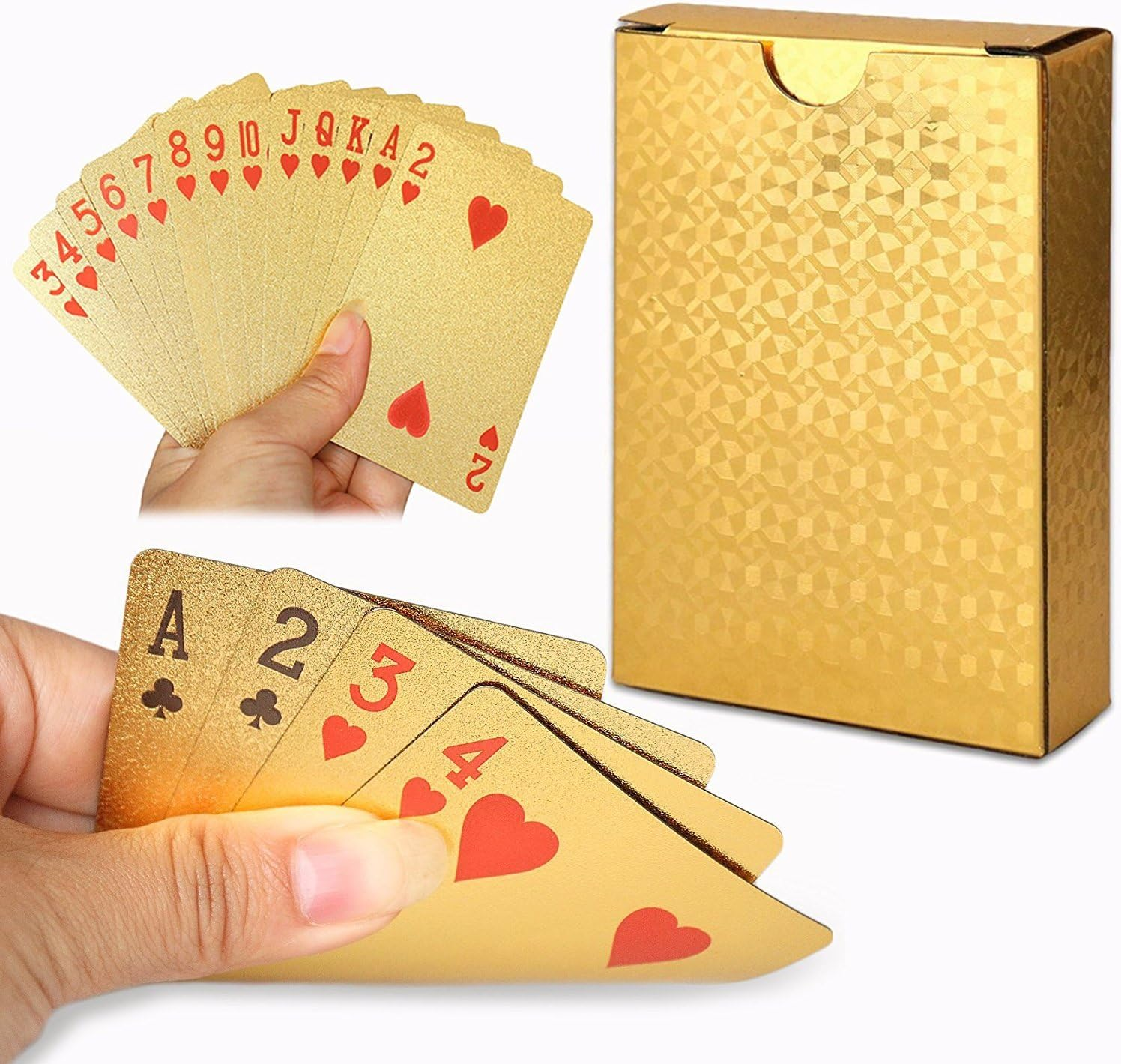 Durable Waterproof Luxury 24K Gold Foil Poker Playing Cards image number 2