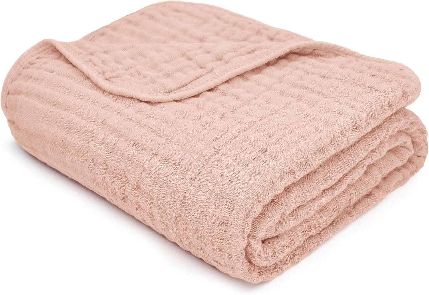 Comfy Cubs Queen Muslin Blanket, Extra Large Size 90&rdquo; X 90&rdquo;, 6 Layer Cooling Cotton Softness, Breathable & Warm Throw for Bedroom, Living Room Couch (Sky Blue, Baby - Muslin)