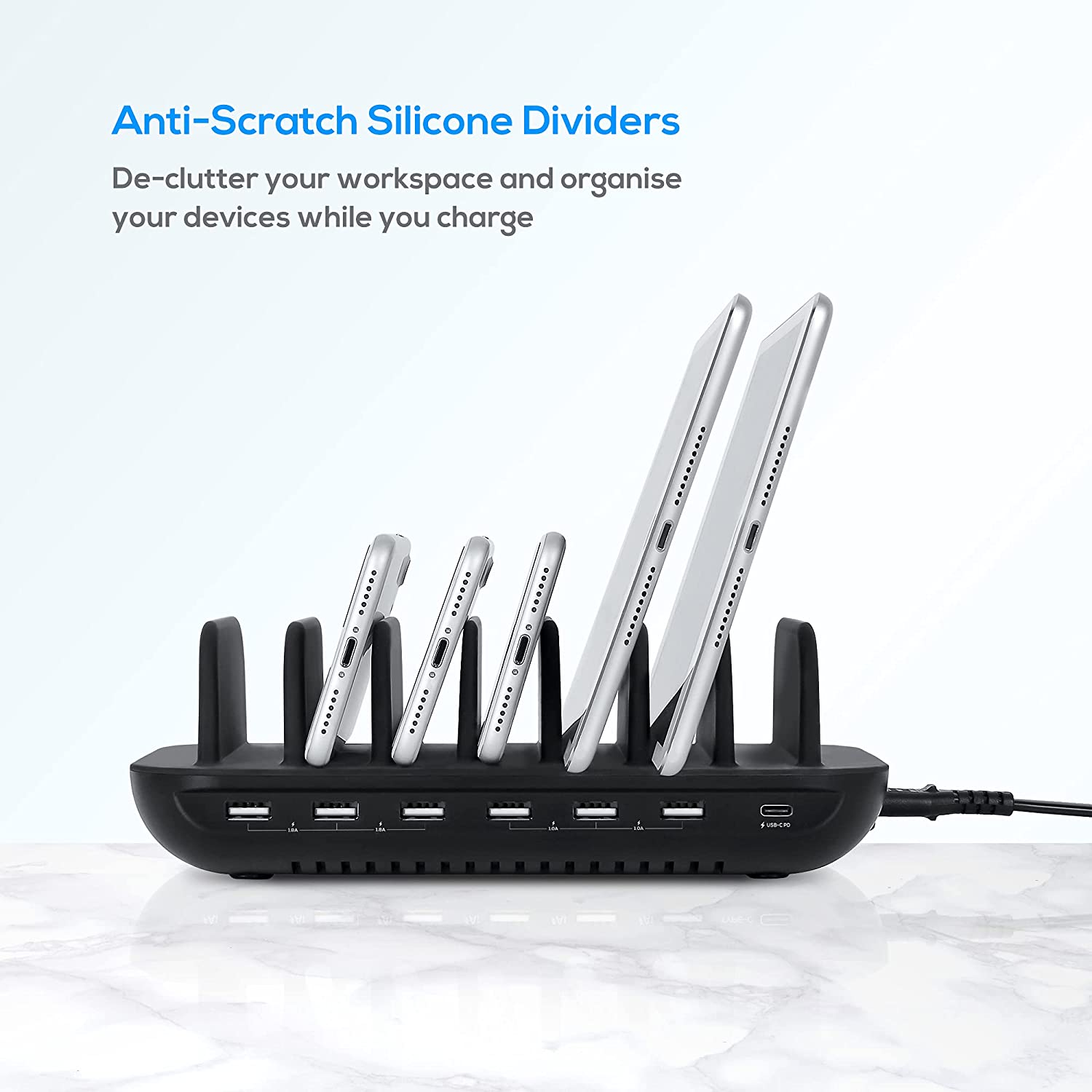 Mbeat Gorilla Power 60W 7 Port USB-C and USB Charging Station image number 6