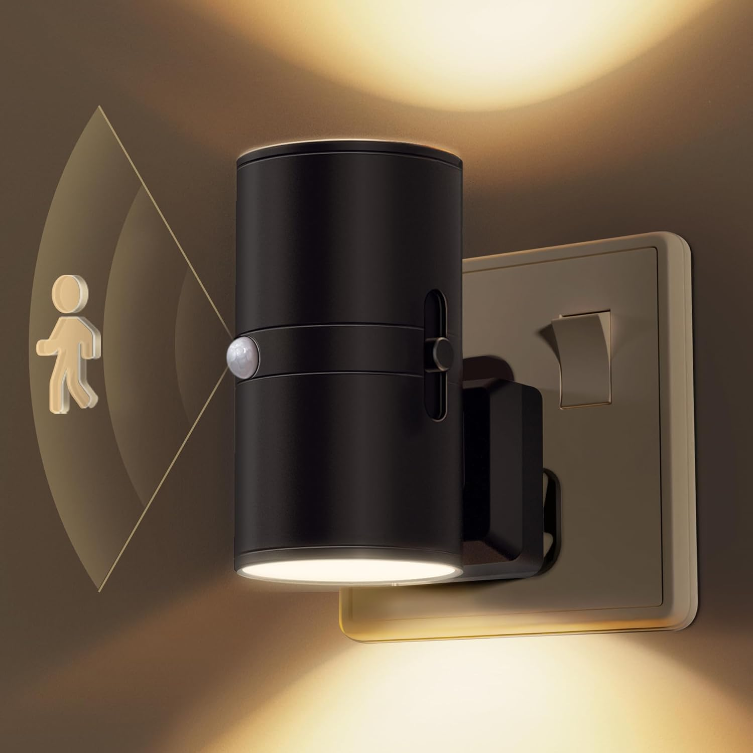 LOHAS-LED Motion Sensor Night Light Plug In, 1 Pack, Motion Activated Night Light, 0-100LM Dimmable, 3000K Warm White, Motion Sensor Light Indoor for Bathroom Stairway Hallway Bedroom Kids Elderly