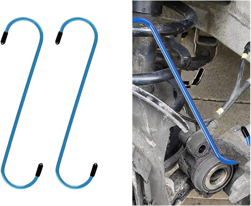 GLSOWEE Car Brake Caliper Hooks, Auto Brake Caliper Hangers with Rubber Tips, Universal Durable & Rust-Proof Automotive Tools for Braking, Axle, Bearing, Suspension Work (Yellow, 2 Pcs)