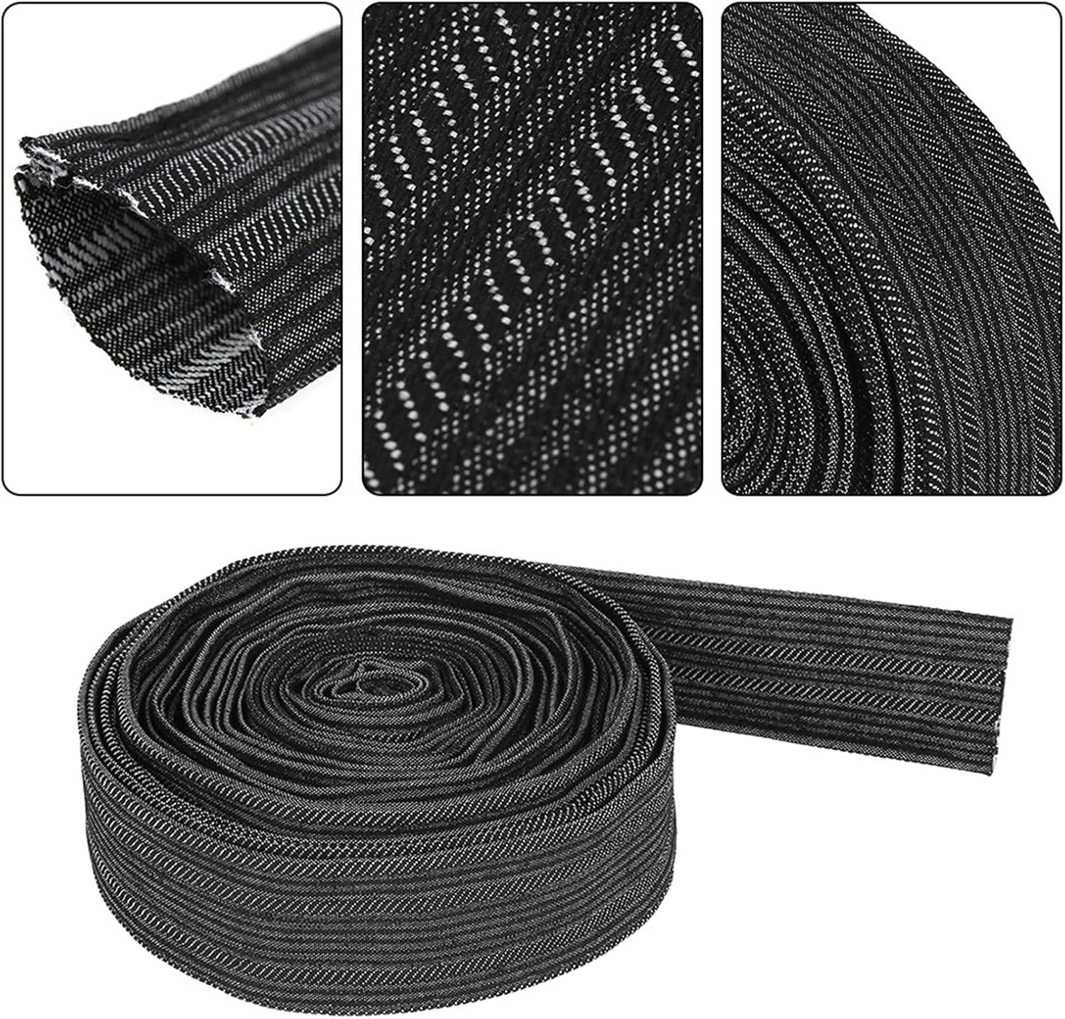EVTSCAN Cable Sleeves,7.5M Denim Protective Sleeve Sheath Cable Cover for Welding Torch Hydraulic Hose image number 1