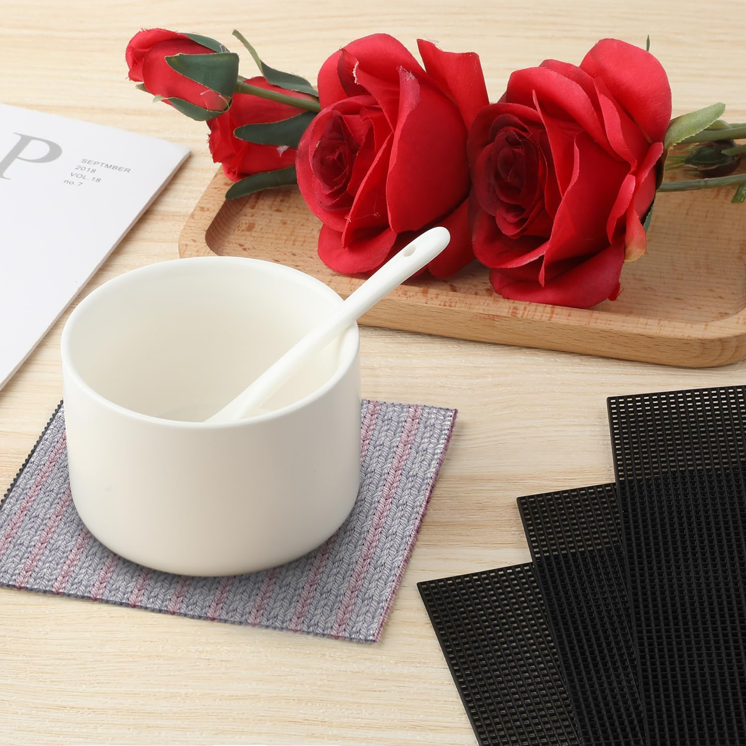 Pack of 4 Mesh Canvas Sheets, Plastic, 34.5 X 26.4 Cm, 10 CT Plastic Mesh Canvas Sheets, Cross Stitch Plastic Aida Mesh Screen for Crafts, DIY, Crochet Projects (Black) image number 3