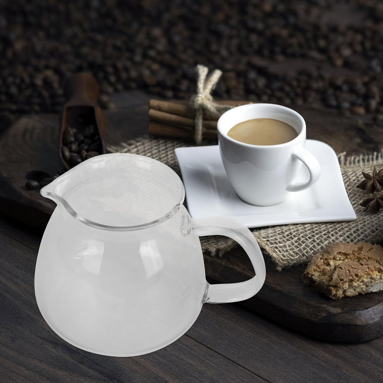 SHINEOFI Manual Pour Coffee Pot Small Glass Jug for Sharing Turkish and Espresso Coffee with High Transparency Glass Server for Tea Brewing and Precise Water Control in Stylish Kitchen image number 4