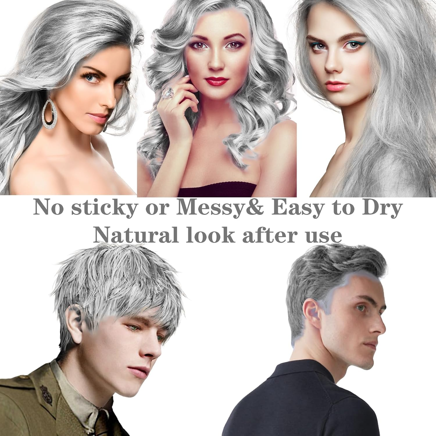 Haiolorpro White Hair Color Wax Temporary Washable, White Hair Dye for Kids, Hair Makeup Paint Wax for Parties or Cosplay, Hair Coloring Products No Messy (White) image number 5