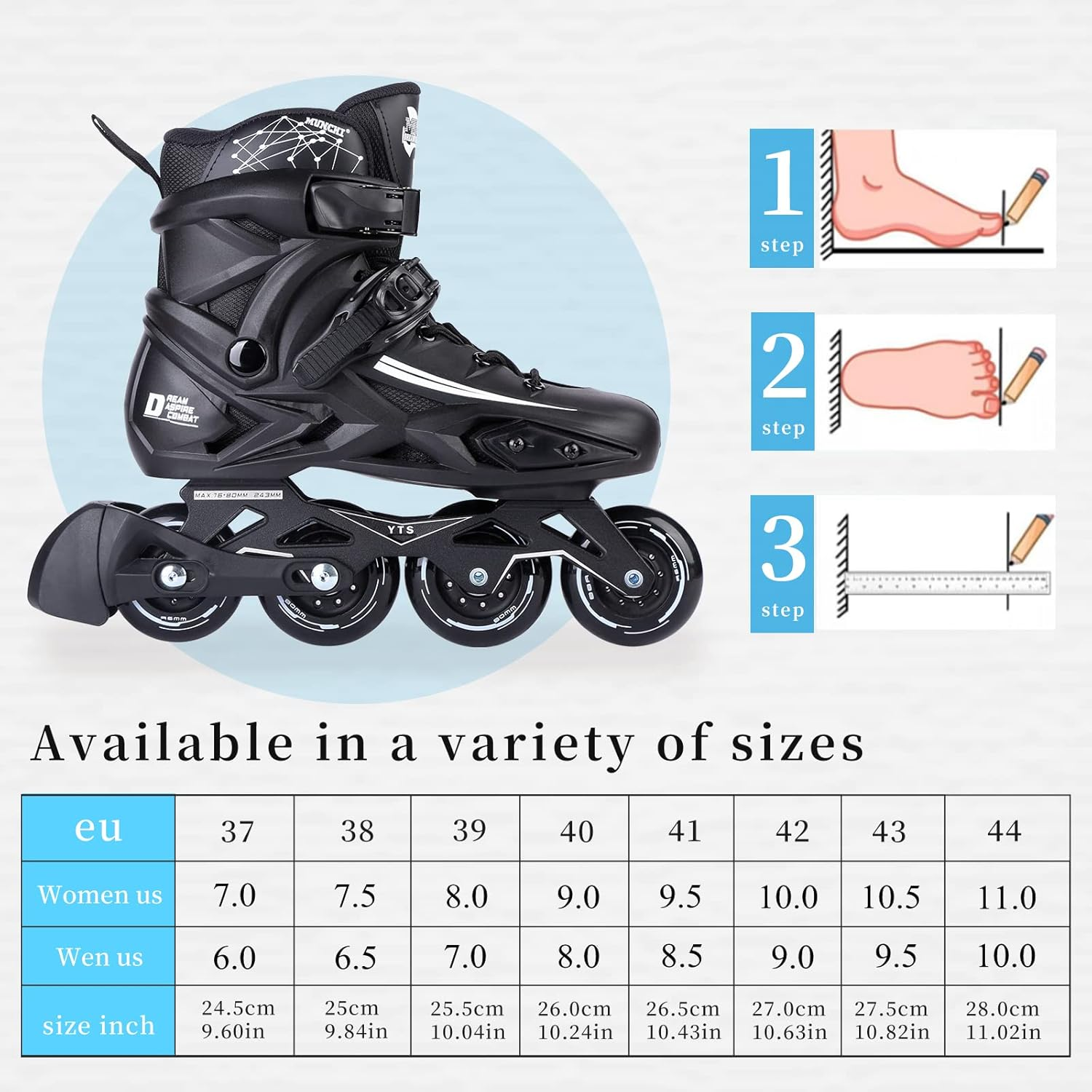 Inline Skates for Women and Men, High Performance Fitness Racing Aggressive Outdoor Inline Speed Skates Unisex image number 5