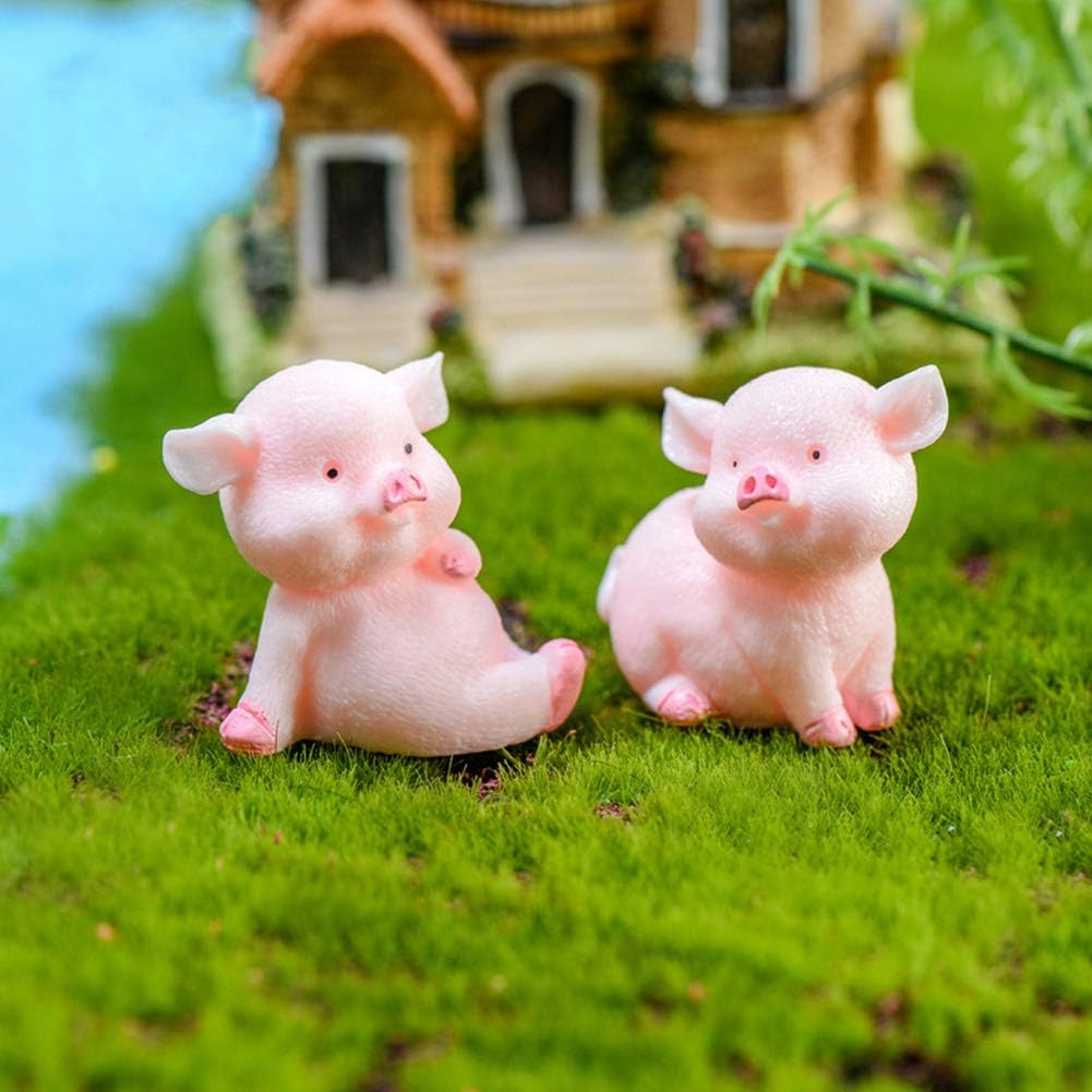 MAOMIA Miniature Pig Figurines,8 Pcs Cute Pink Piggy Toy Figures Toy Cake Toppers Decoration for Fairy Garden Car Party DIY Craft Project Decor image number 6
