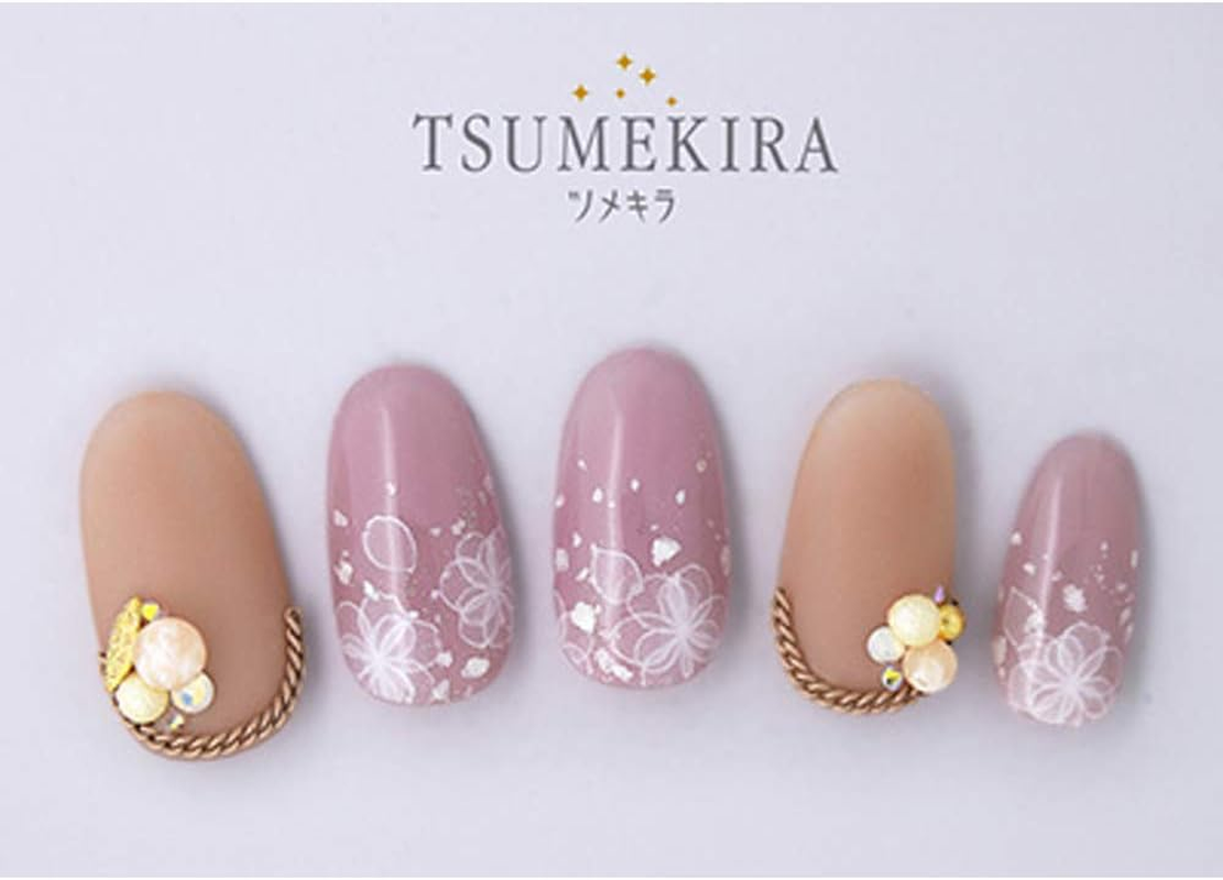 TSUMEKIRA NN-RXF-101 Nail Stickers, Rrieenee X Filer, Produce 1, Organza Flowers, White, Multicolor, 1 Piece image number 2