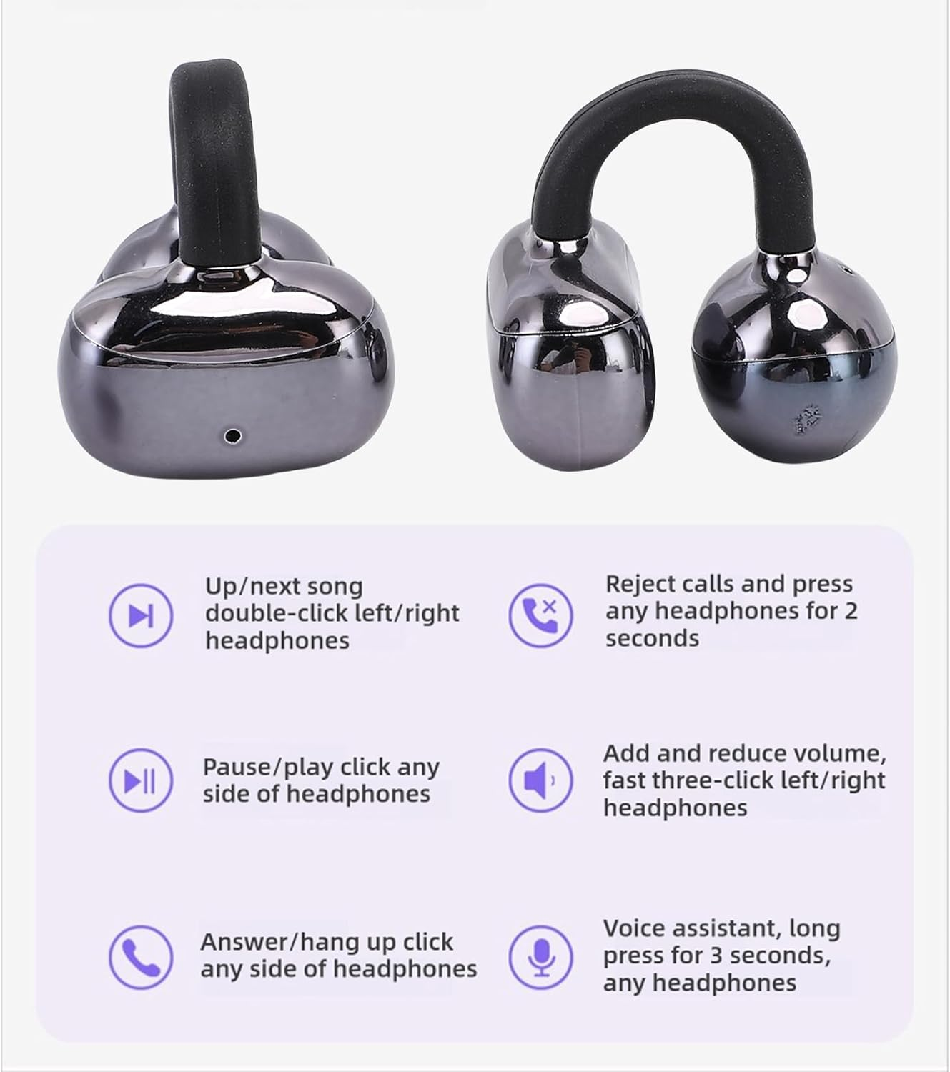 Depisuta AI Translator Earbuds Real Time, Bone Conduction Wireless Translation Headphones with 144 Languages & 4 High-Accuracy Translation Modes, for Business Travel Learning image number 6