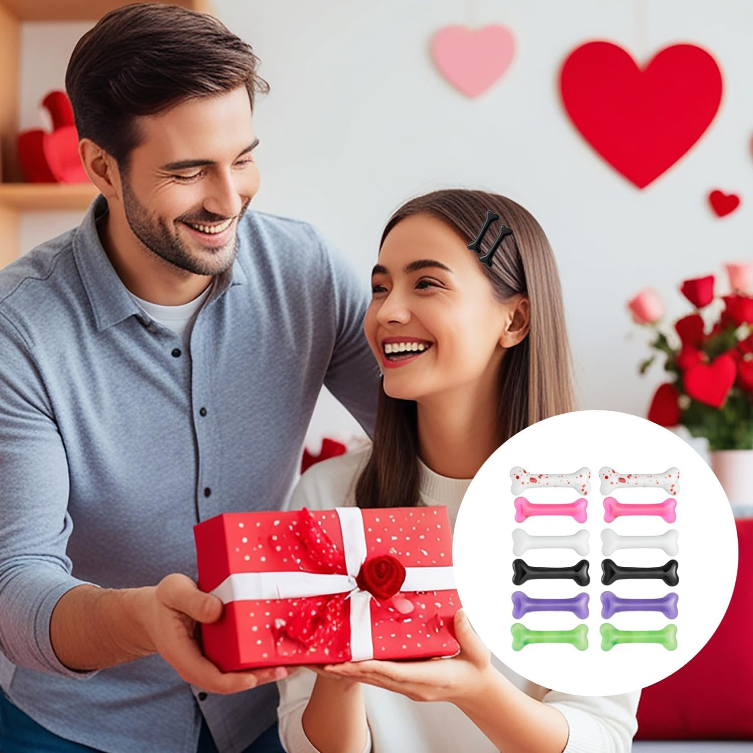 12 Pieces Bone Styling Hair Pins, Creative Styling Hairpins, Funny Hair Pins, Hair Styling Accessories, Party Hair Accessories image number 3