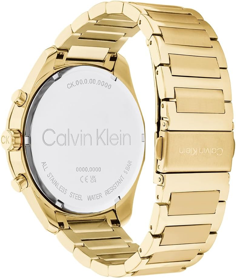 Calvin Klein Men'S Ck Force Gold Steel Quartz Fashion Chronograph Watch, 25200266, Grey, 45 Mm image number 3