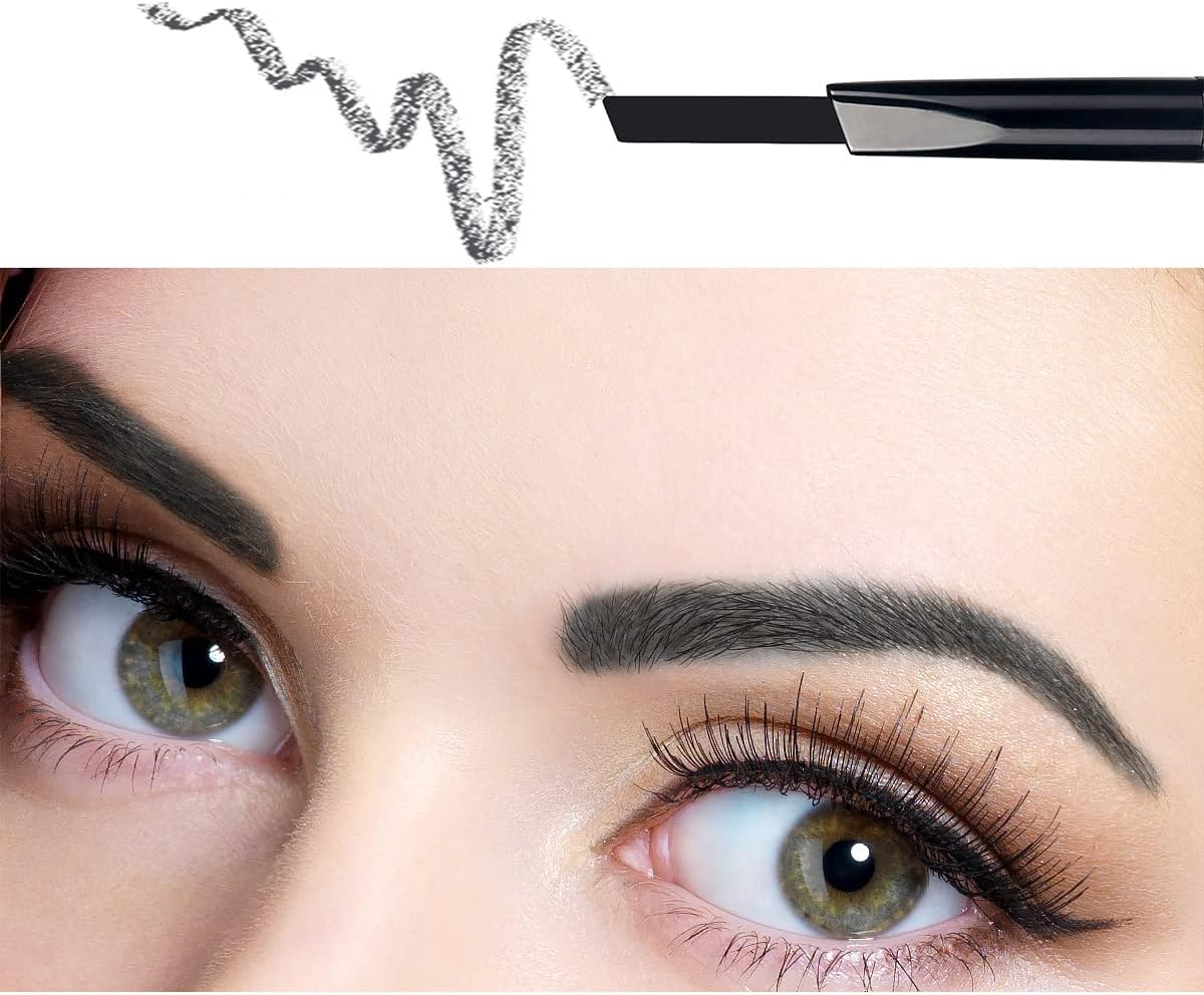 Eyebrow Pencil Black Waterproof Smooth Natural Cruelty Free (Black #1)