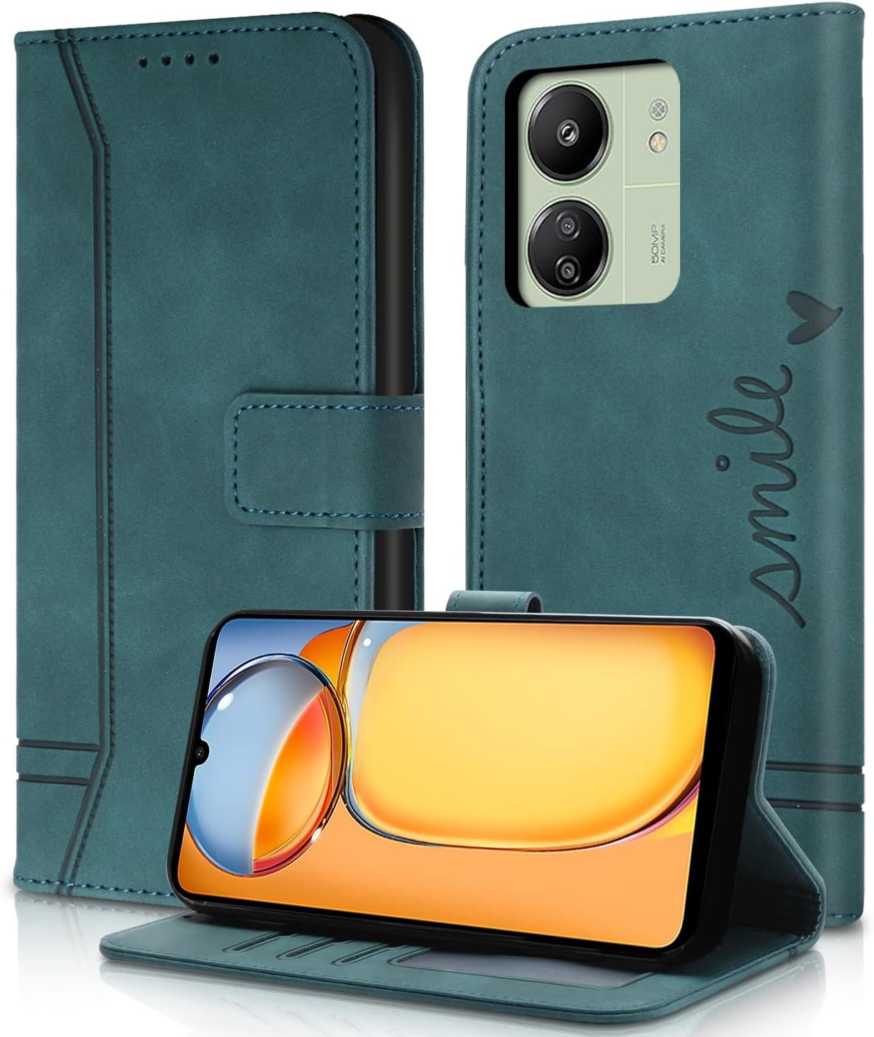 Aswant Mobile Phone Case for Motorola Edge 60 Fusion Leather Premium Flip Case Card Slot Magnetic Buckle Holder Protective Case for Motorola Edge 60 Fusion (Red) image number 6