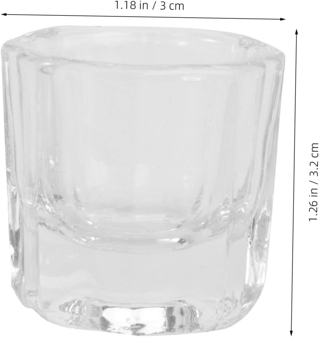 Garneck 2Pcs Manicure Glass Cups Liquid Tint Bowls Nail Styling Tools for Home and Salon Use Sturdy Crystal Design without Cover image number 6