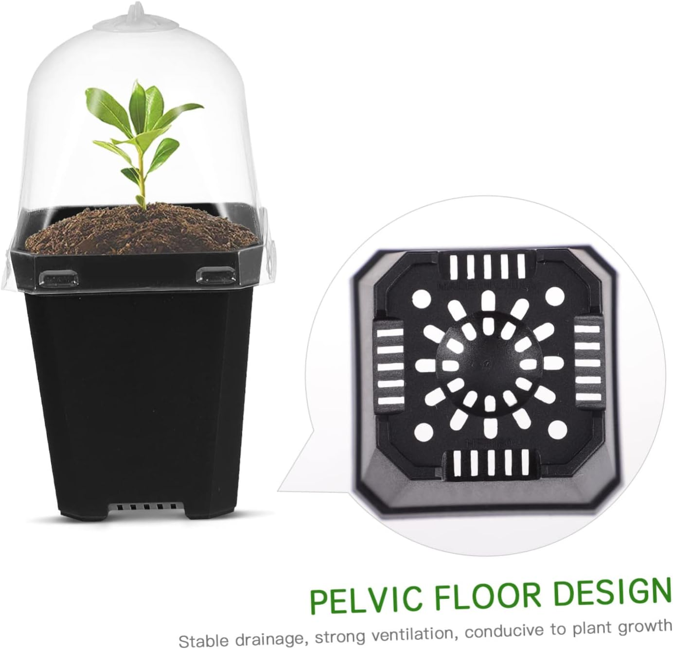 10Pcs Thickened Plastic Plant Starter Pots Indoor Seedling Pots for Flower Garden Garden Supplies image number 5