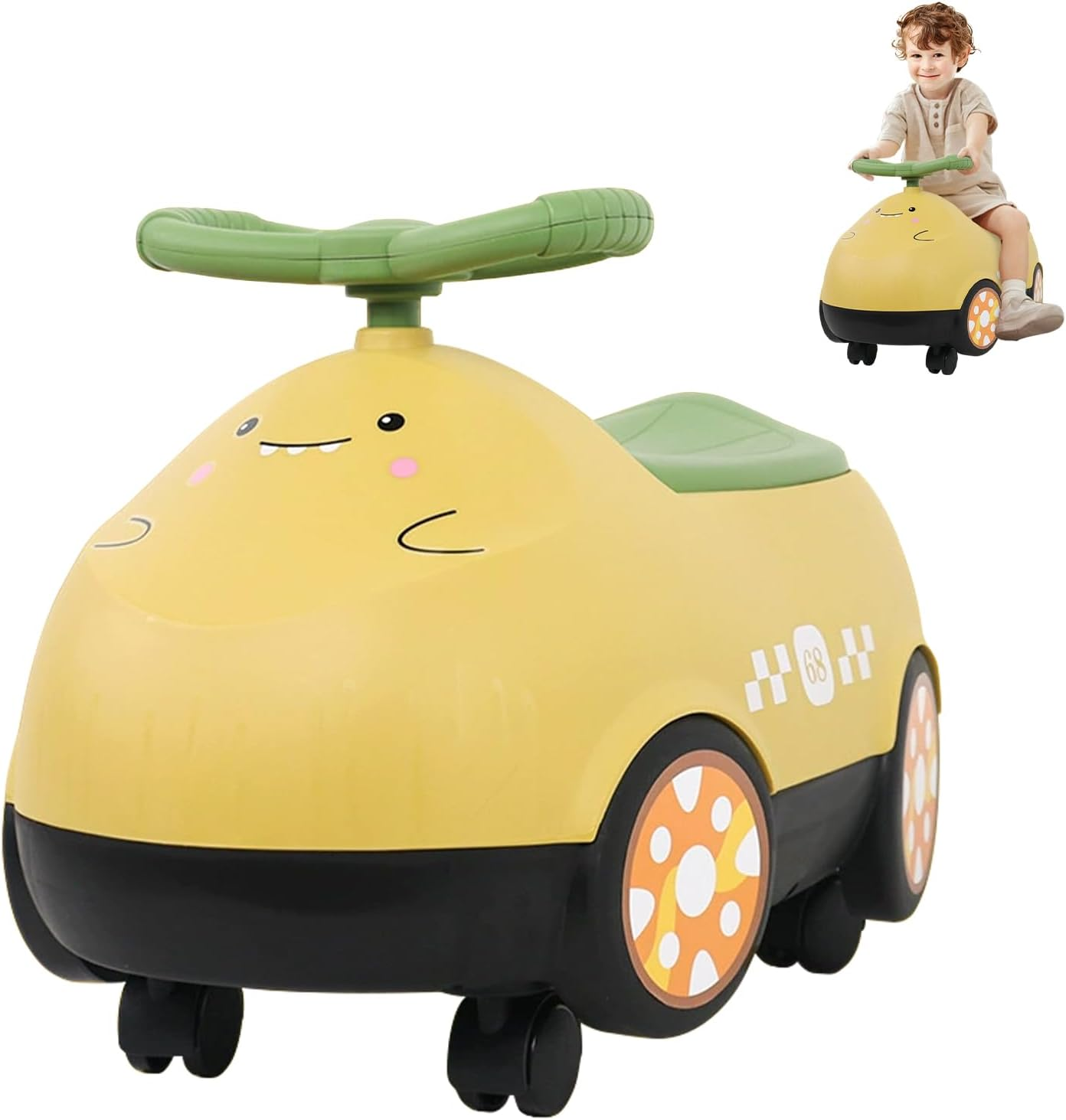 Potty Seat for Kids &ndash; Portable Training Potty Seat Chair for Toddlers & Baby Boys, Non-Slip Baby Potty Training Toilet with Urinal, Easy to Clean & Carry &ndash; Kids Potty Training Seat (Yellow)