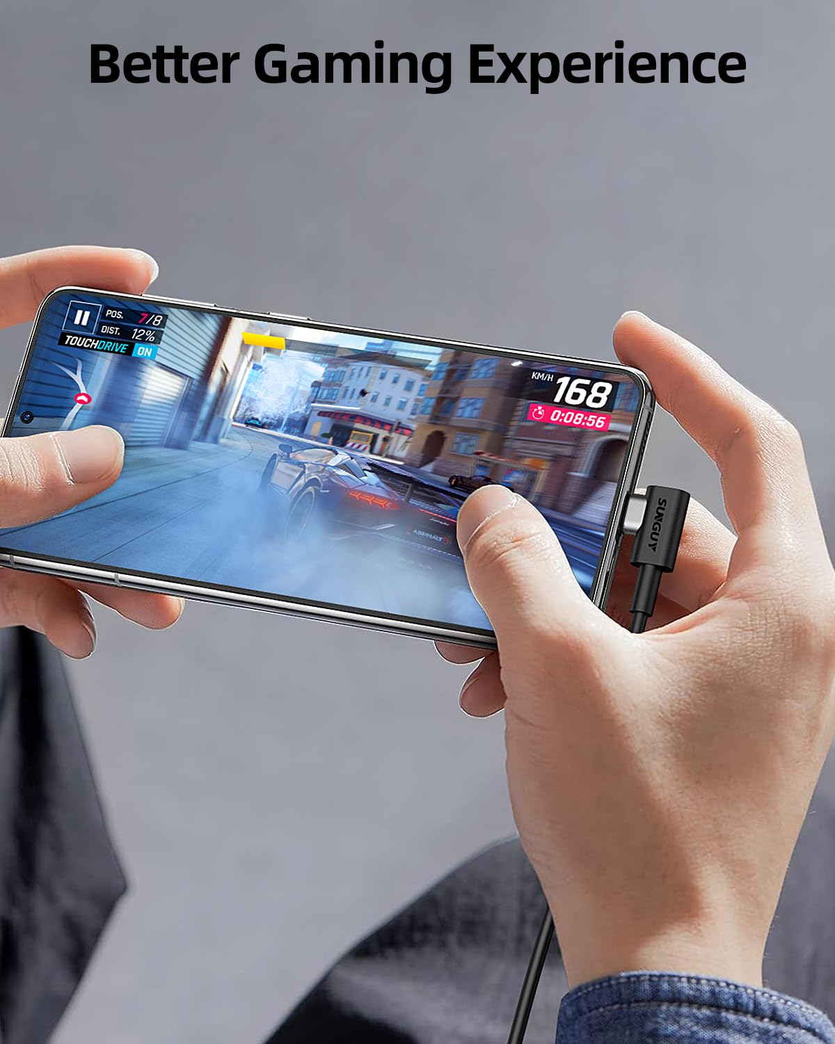 SUNGUY Right Angle Micro USB Cable 0.5M [2 Pack], 18W 90 Degree Micro USB Cable Fast Charging USB 2.0 Data Sync Compatible for Samsung Galaxy S7 Edge S6 S5, Moto E6 5 4, LG image number 6