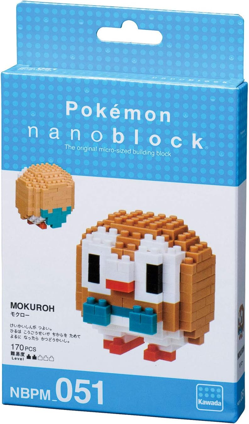 Nanoblock - Pokemon - Rowlet (Box of 12), Nanoblock Pokemon Series image number 1