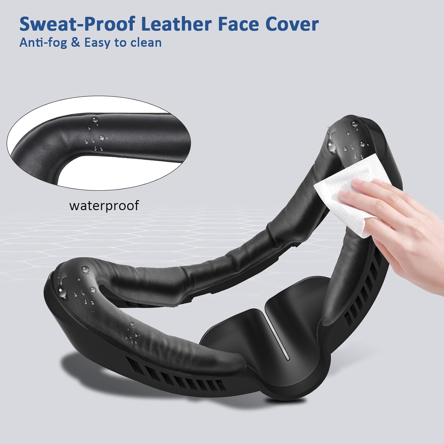 AODELAN VR Face Pad for PSVR2, Black, Compatible with PS5, Game Console, Operating System: Proprietary Platform (Sony), Fitness Facial Interface Leather Foam Cushion Pad & Replacement Accessory image number 3